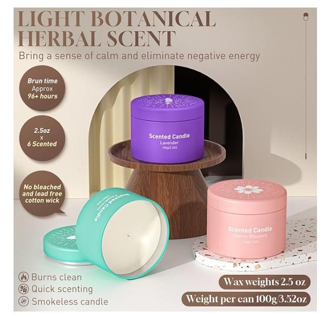 NBDN Nobrandedon Candle Set of 6 Packs, Over 96+ Hours of Burn Time Size ONE SIZE - 5 Thumbnail