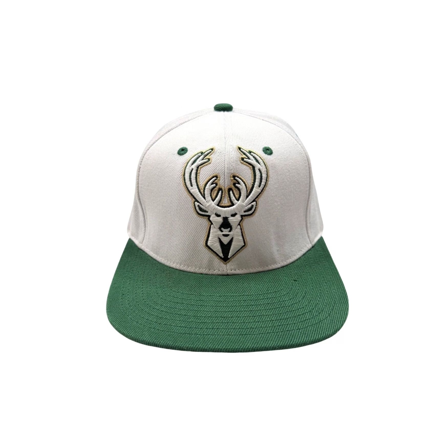 Mitchell & Ness Mitchell & Ness Milwaukee Bucks Hat Mens White Green Snapback Flat Brim OSFA Size ONE SIZE - 2 Thumbnail