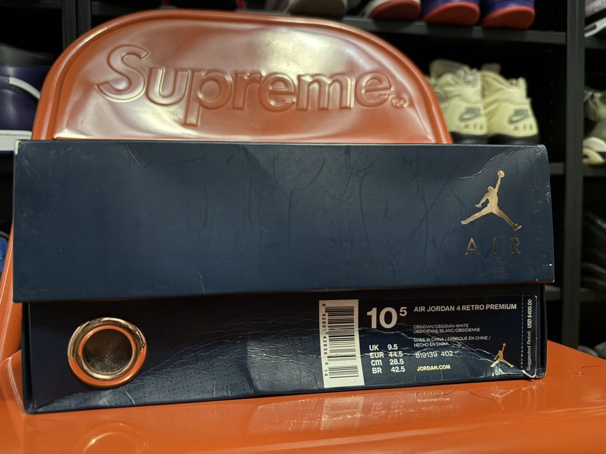 Jordan Brand Air Jordan 4 Retro Premium ‘Obsidian’ Size US 10.5 / EU 43-44 - 9 Thumbnail