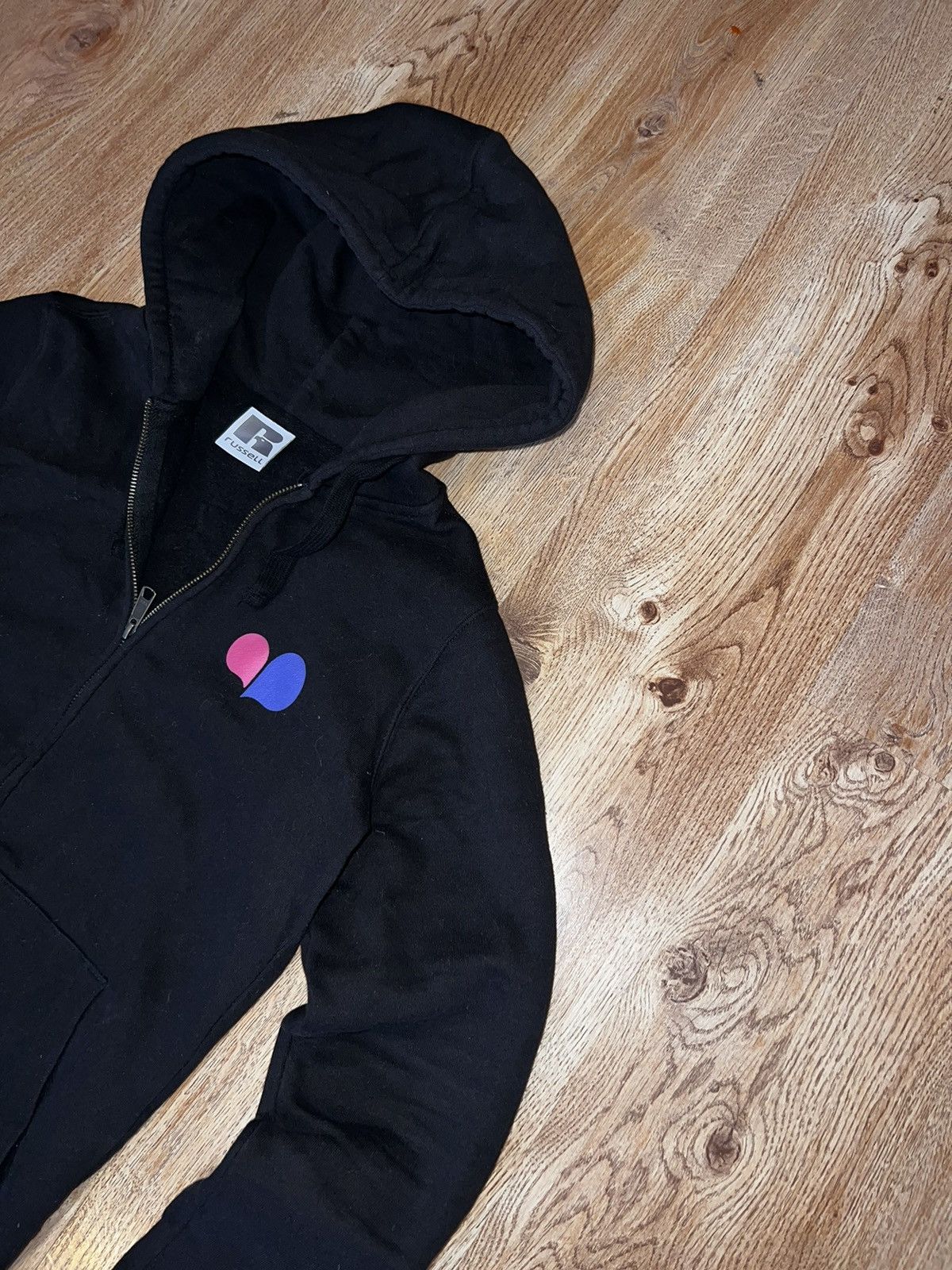 Russell Athletic × Vintage Vintage Russell Athletic Zip Up Hoodie Black Lowe Size US S / EU 44-46 / 1 - 2 Thumbnail