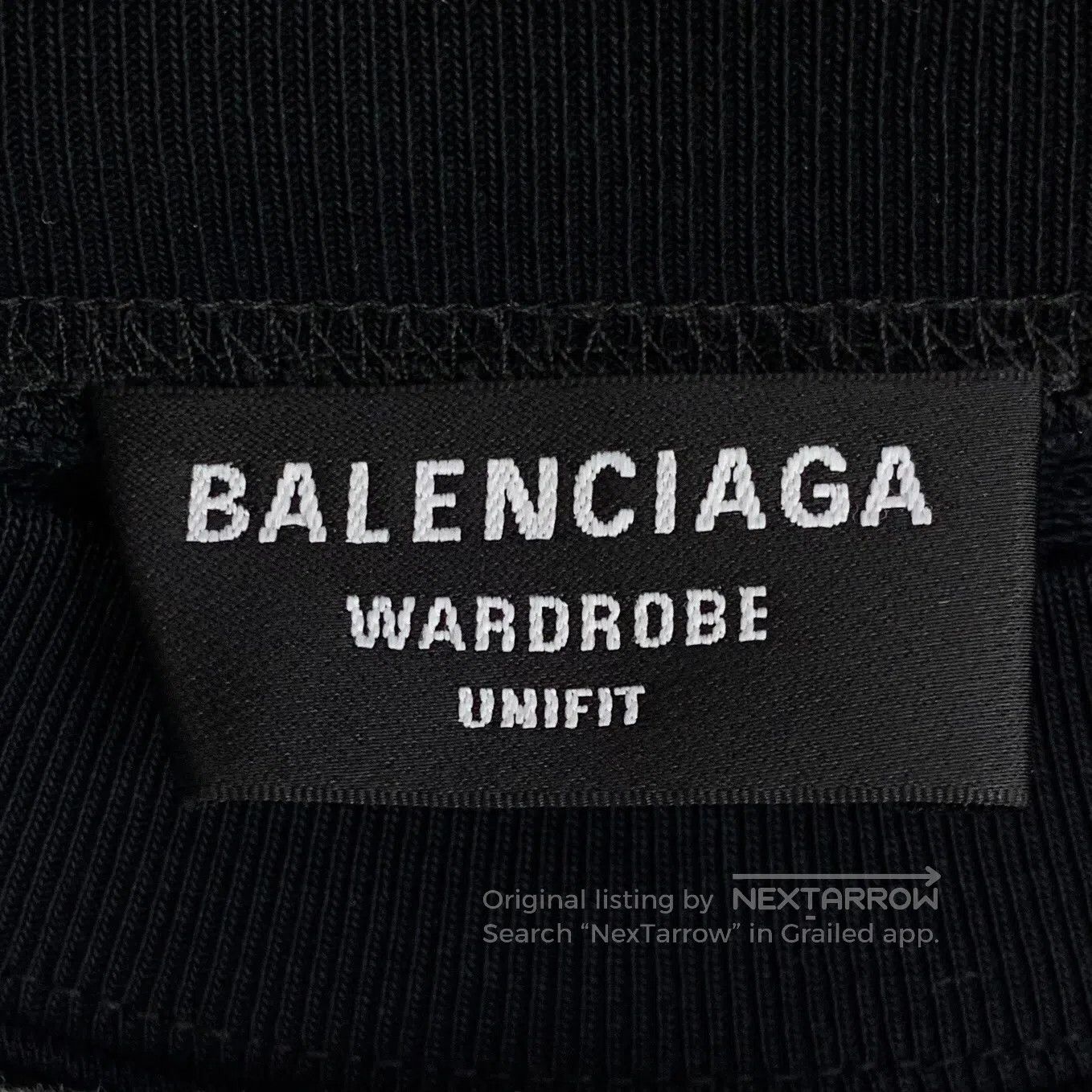 Balenciaga Balenciaga Black Logo Lettering Embroidered Cotton Crewnec Size US M / EU 48-50 / 2 - 6 Thumbnail