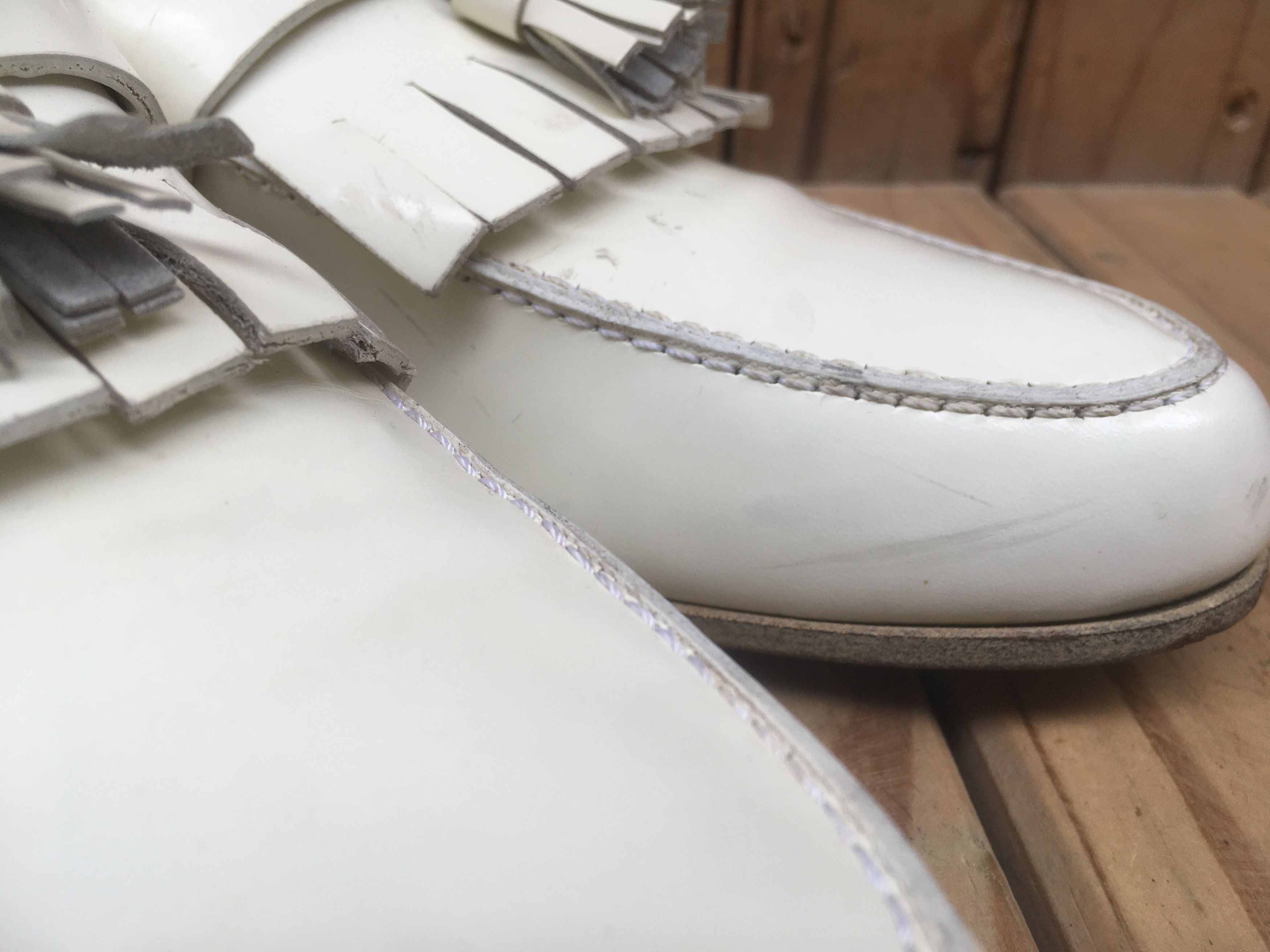Gucci Gucci 216146 Cream Men's leather Loafers USA 7.5 EUR 41 Size US 7.5 / EU 40-41 - 10 Thumbnail