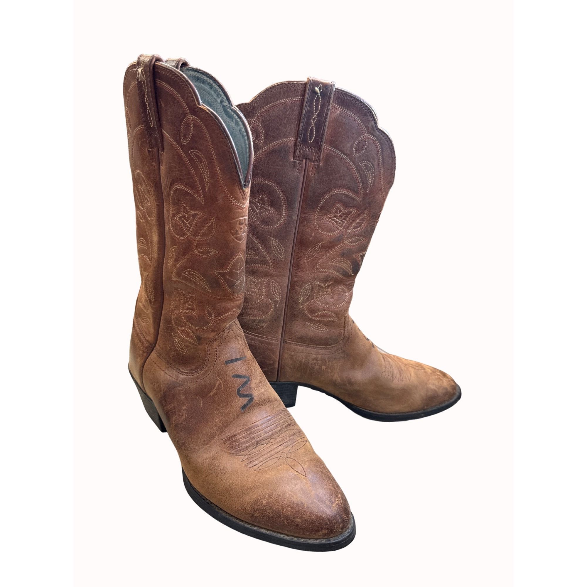 Ariat Ariat men’s brown leather western boots shoes 8B SKU 5548 Size US 8 / EU 41 - 13 Thumbnail