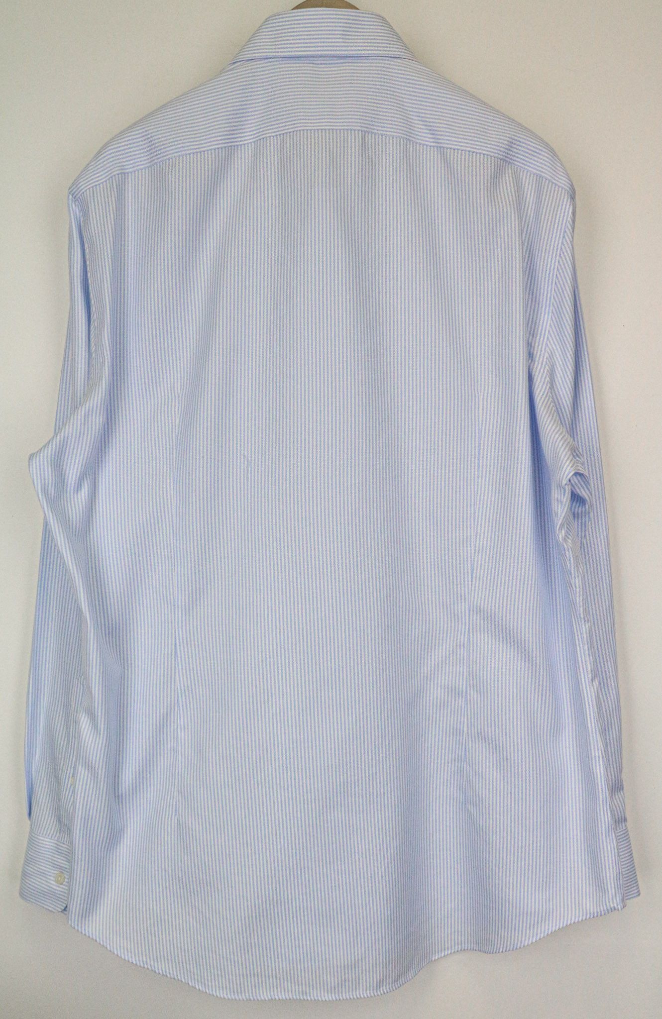Suitsupply 46/18 Extra Slim Blue Cotton Striped Shirt 79173 Size 46R - 2 Thumbnail