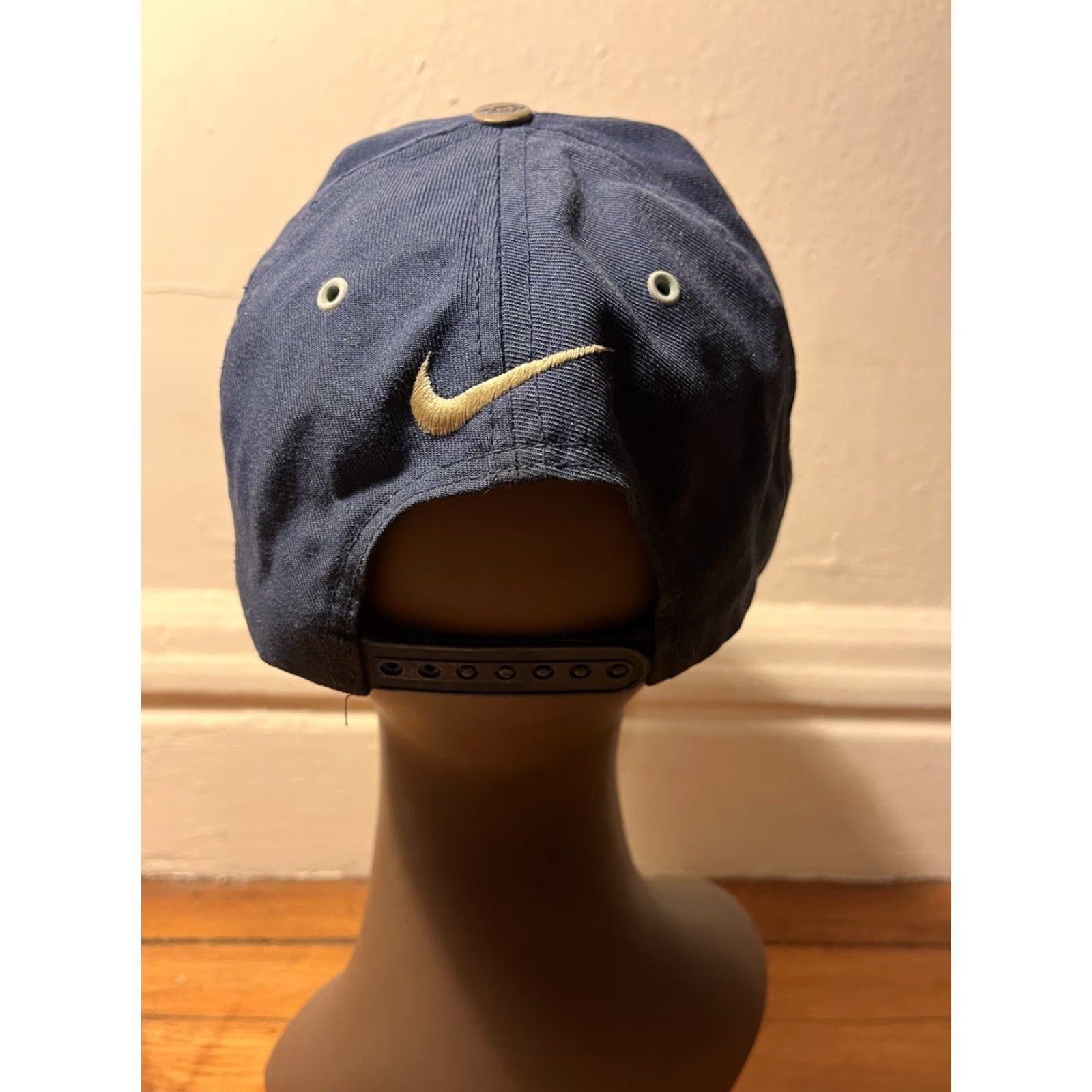 Nike VINTAGE Nike Spell Out Center Swoosh Logo Snapback Hat Blue 90s Size ONE SIZE - 5 Thumbnail