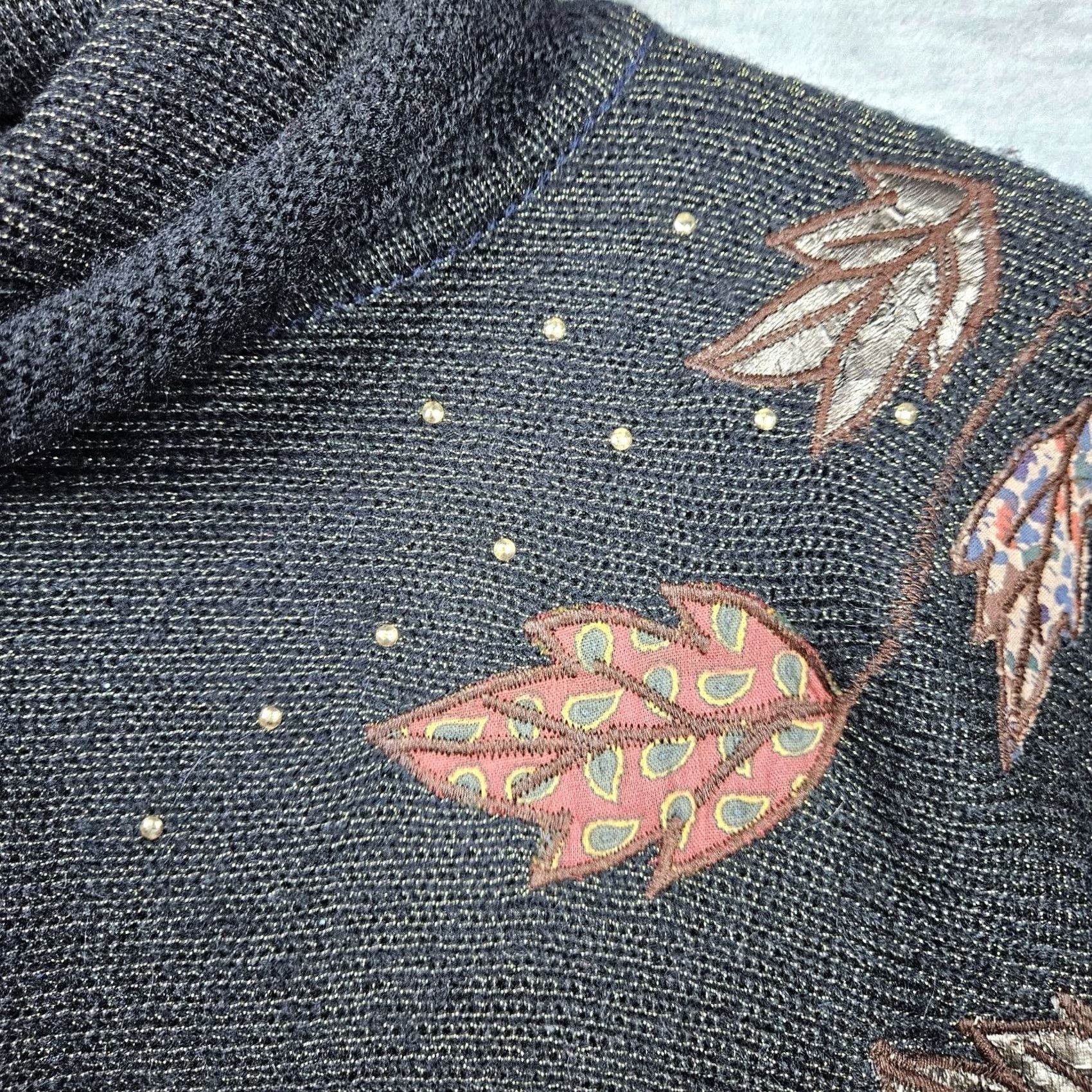 Vintage VINTAGE Marieakim Women’s Cardigan Sweater M Gray Floral Cowl Neck Knit Wool Acrylic Polyester Metallic - Mens Size M / US 6-8 / IT 42-44 - 3 Thumbnail