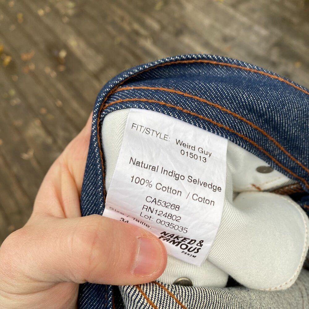 Naked & Famous Naked & Famous Natural Indigo Selvedge Weird Guy Size 34 Bl Size US 34 / EU 50 - 4 Thumbnail