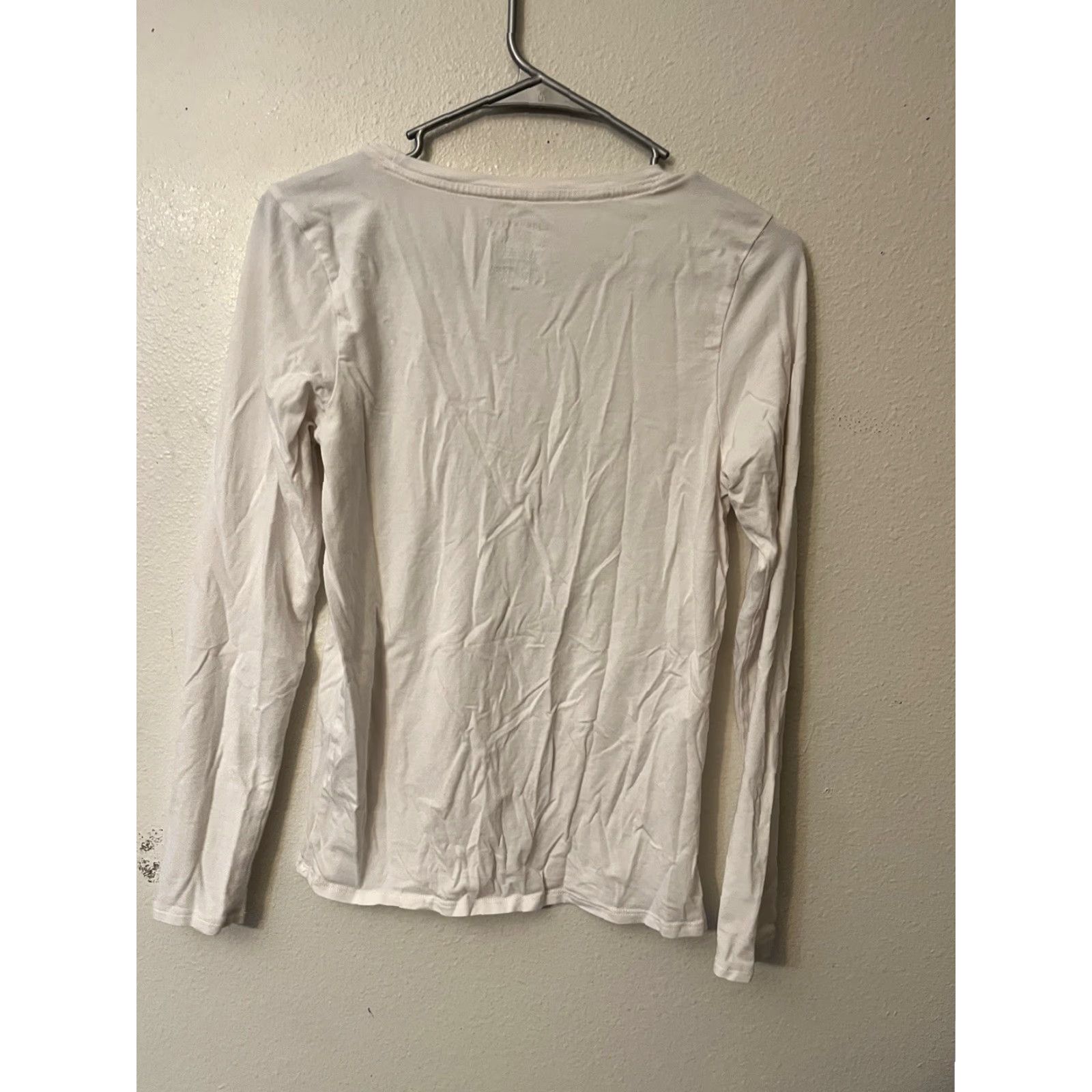 Lucky Brand Lucky Brand Sleep Shirt Long Sleeve White Solid Womens Large Size L / US 10 / IT 46 - 2 Thumbnail