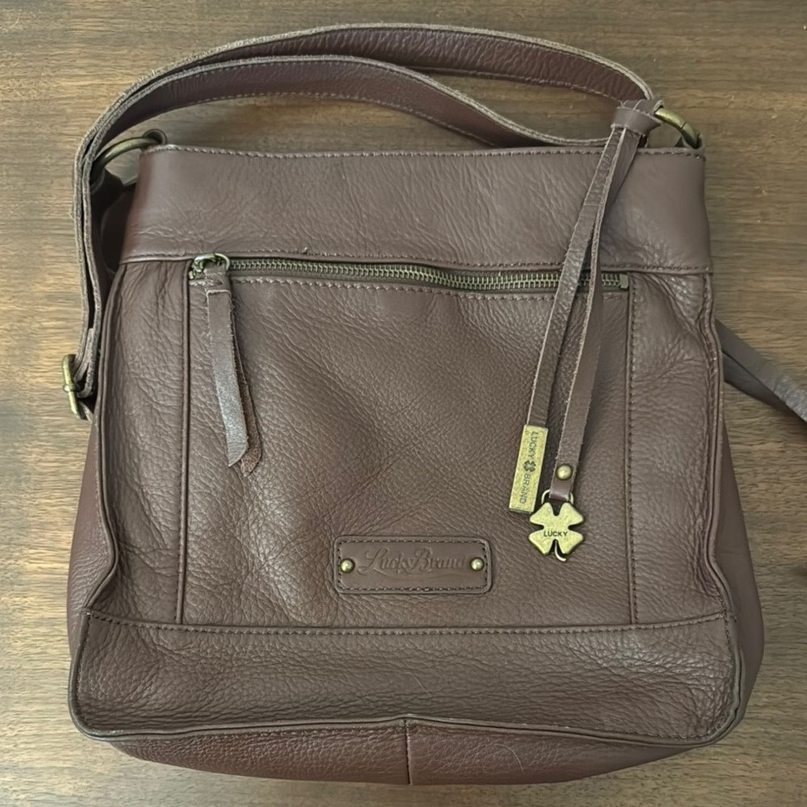 Lucky Brand Lucky Brand Dixie Brown Leather Studded Crossbody Purse Size ONE SIZE - 4 Thumbnail