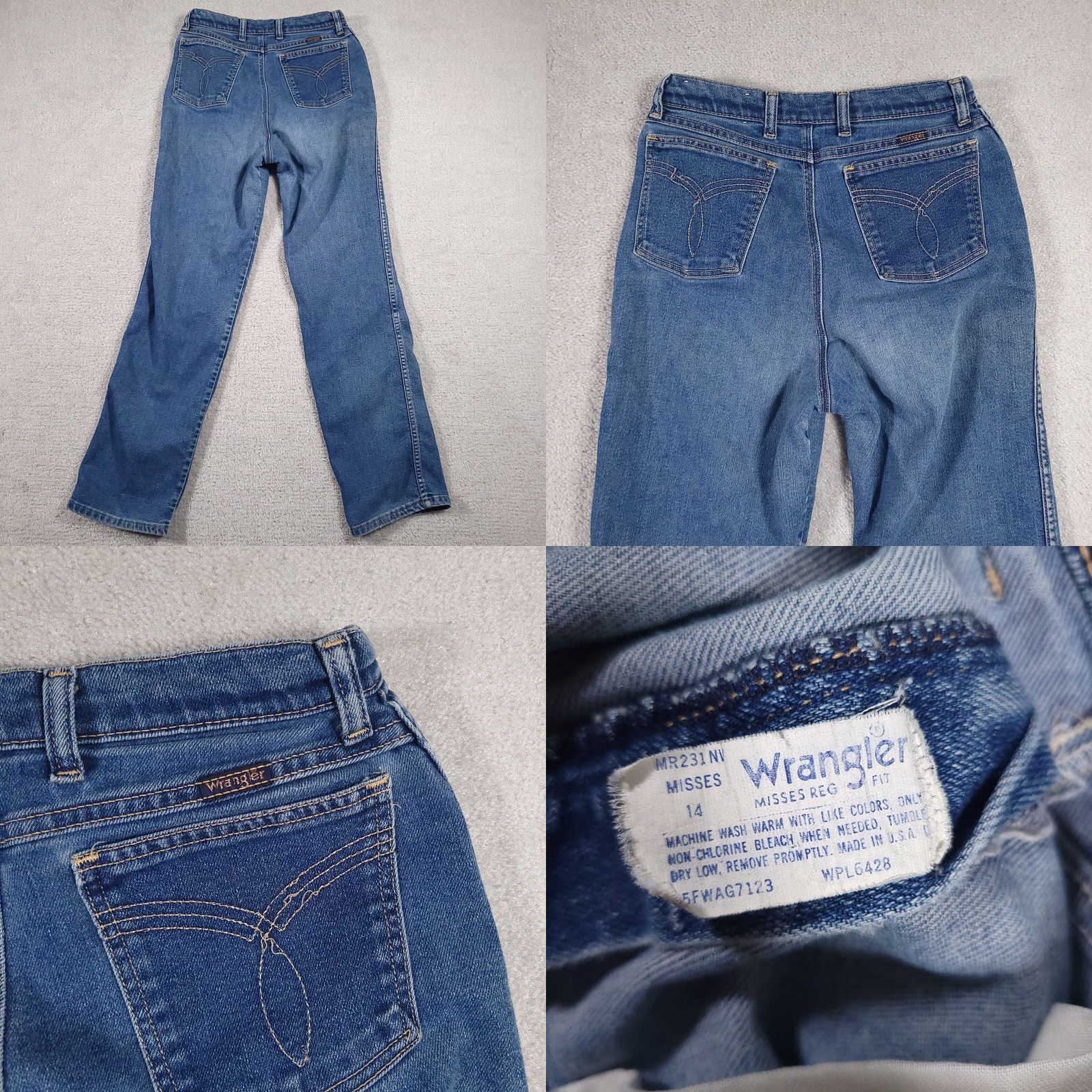 Wrangler VINTAGE Wrangler Misses Jeans MR231NV Women's 14 Regular Denim 80s Made In USA Size 36" / US 14 / IT 50 - 9 Thumbnail