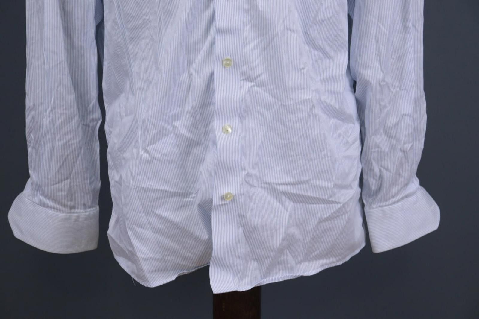 Eton ETON Classic Fit Blue Pinstripe Dress Shirt Size 41 / 16 Size US M / EU 48-50 / 2 - 3 Thumbnail