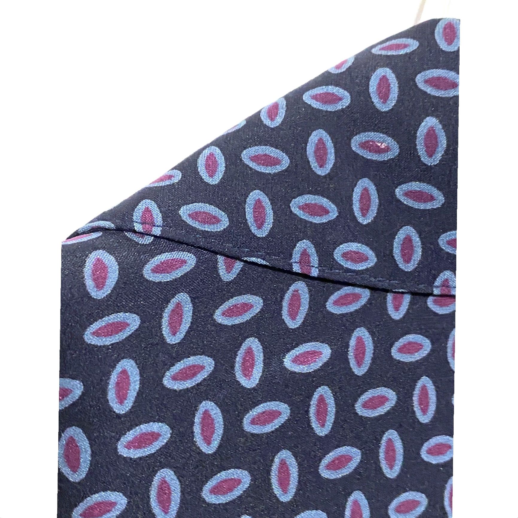 Theory Theory Toby Silk Geometric Button Dress Shirt Mens L Stretch Professional Career Size 42R - 6 Thumbnail