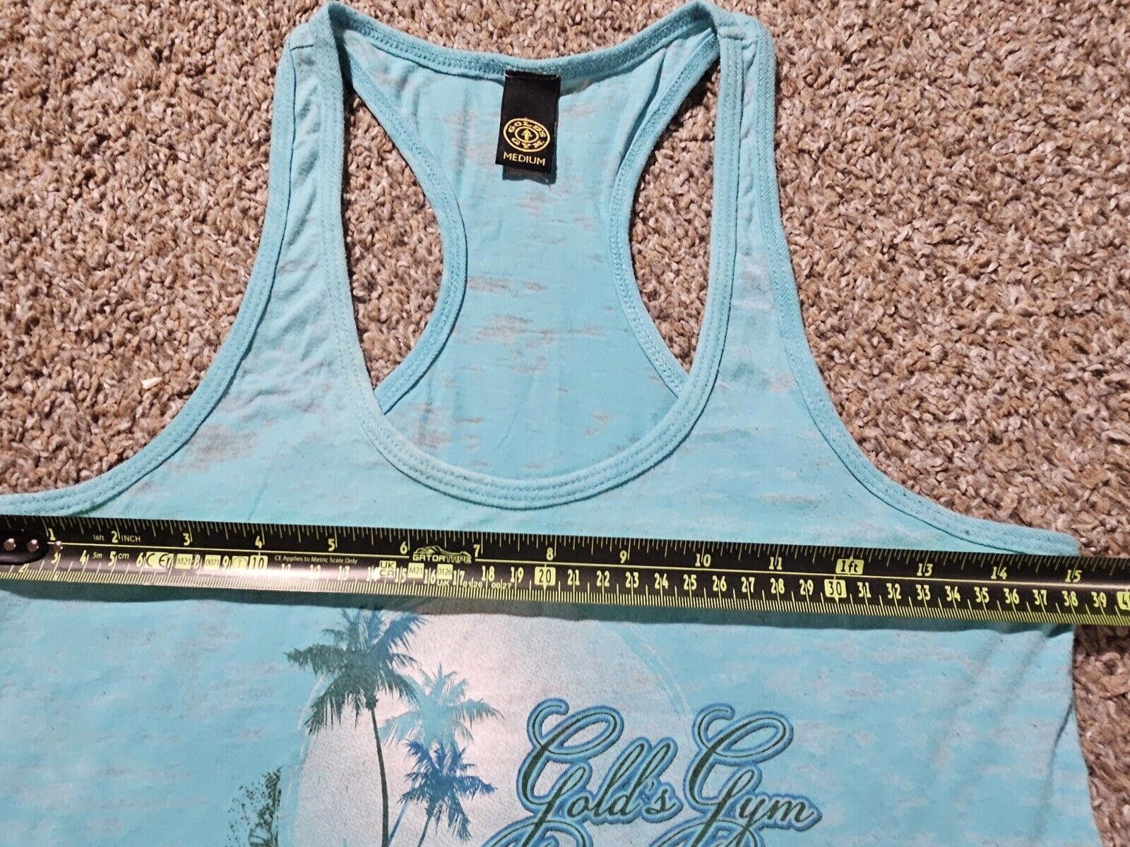 Designer Golds Gym Tank Top Body Builder Muscle Blue Palm Trees M Size US M / EU 48-50 / 2 - 7 Thumbnail