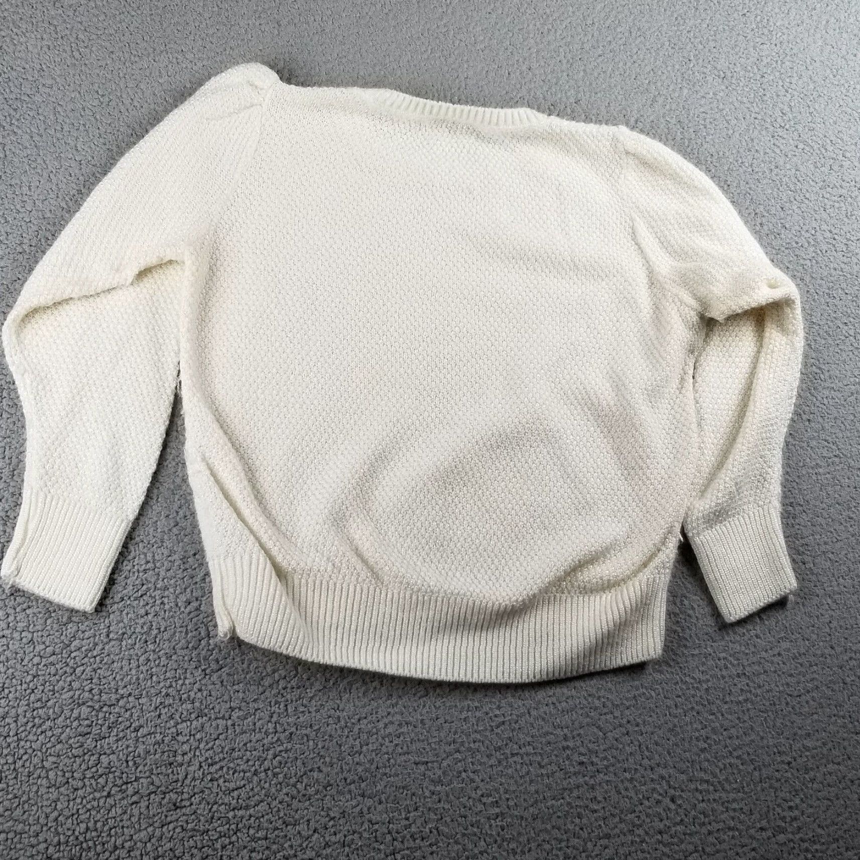 Vintage VINTAGE Mademoiselle Fisherman Cable Knit Sweater Business Casual Wool Blend Women’s Crew Neck Medium Ivory 90s Sweater Mens Women Size M / US 6-8 / IT 42-44 - 7 Thumbnail
