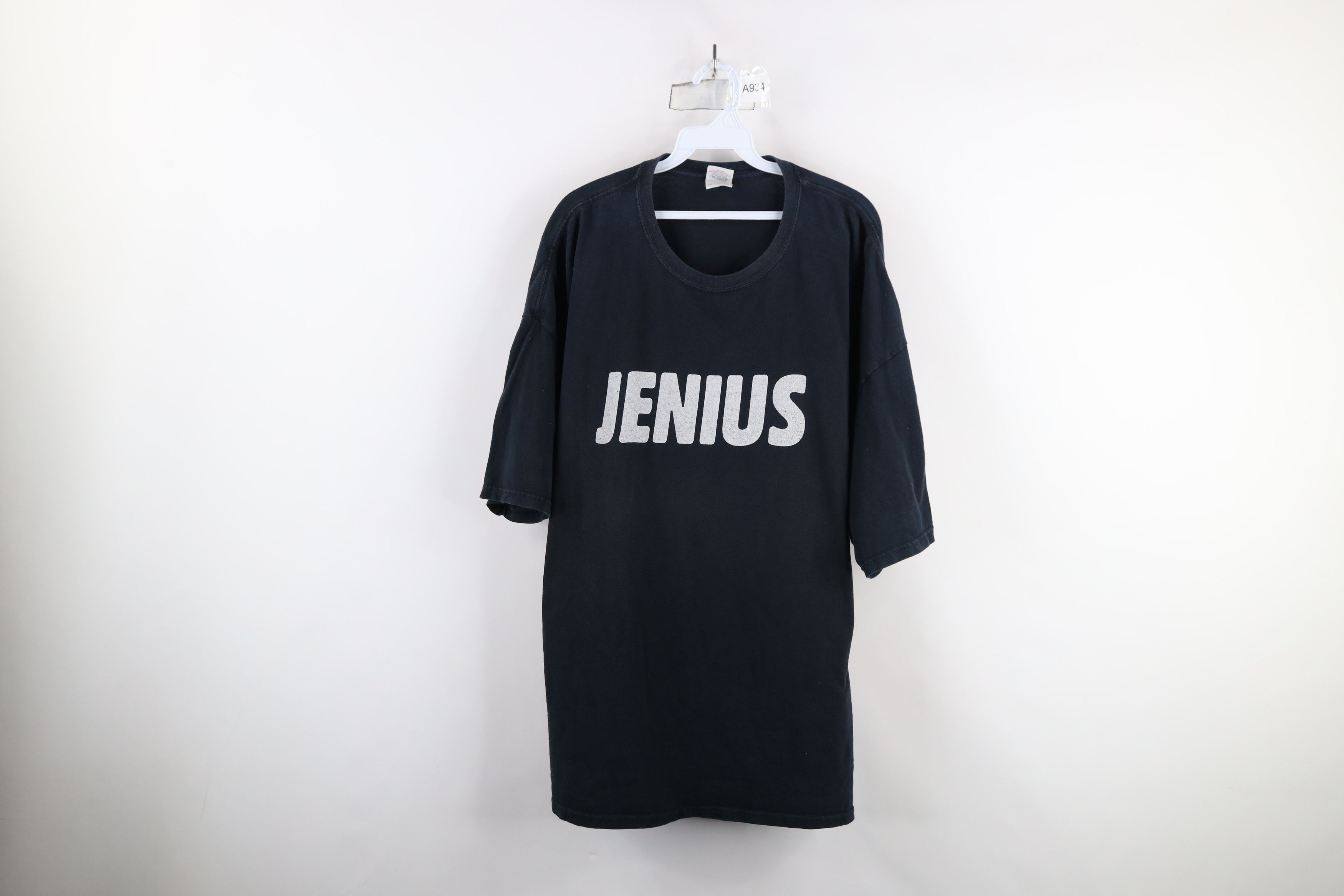 Vintage Vinage 90s Y2K Streetwear Spell Jenius Short Sleeve T-Shirt Size US XXL / EU 58 / 5 - 1 Thumbnail