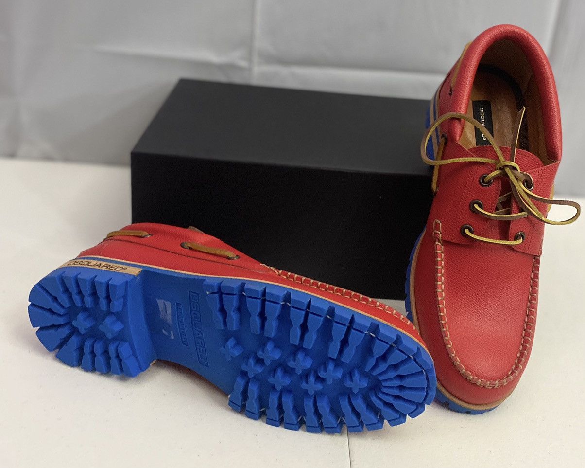Dsquared2 Dsquared2 🇮🇹 Fire Leather Handmade Contrast Boat Shoes 7 NEW Size US 7 / EU 40 - 15 Thumbnail