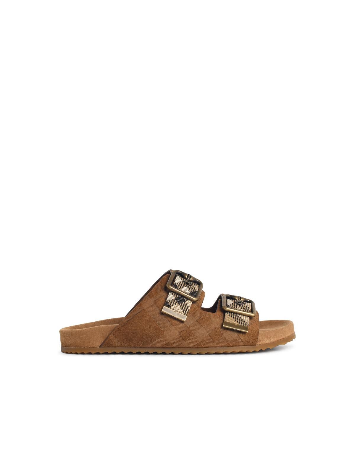 BURBERRY Brown Suede Slipper