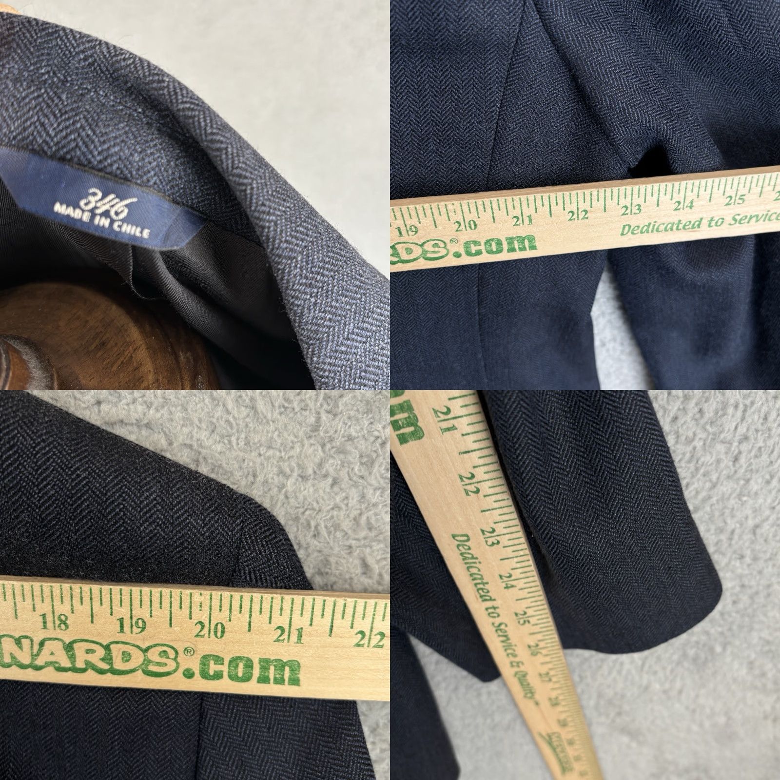 Brooks Brothers Brooks Brothers Sport Coat 44L Navy Blazer Silk Linen Wool Herringbone Jacket Single-Breasted Notch Lapel Men Size 44R - 8 Thumbnail