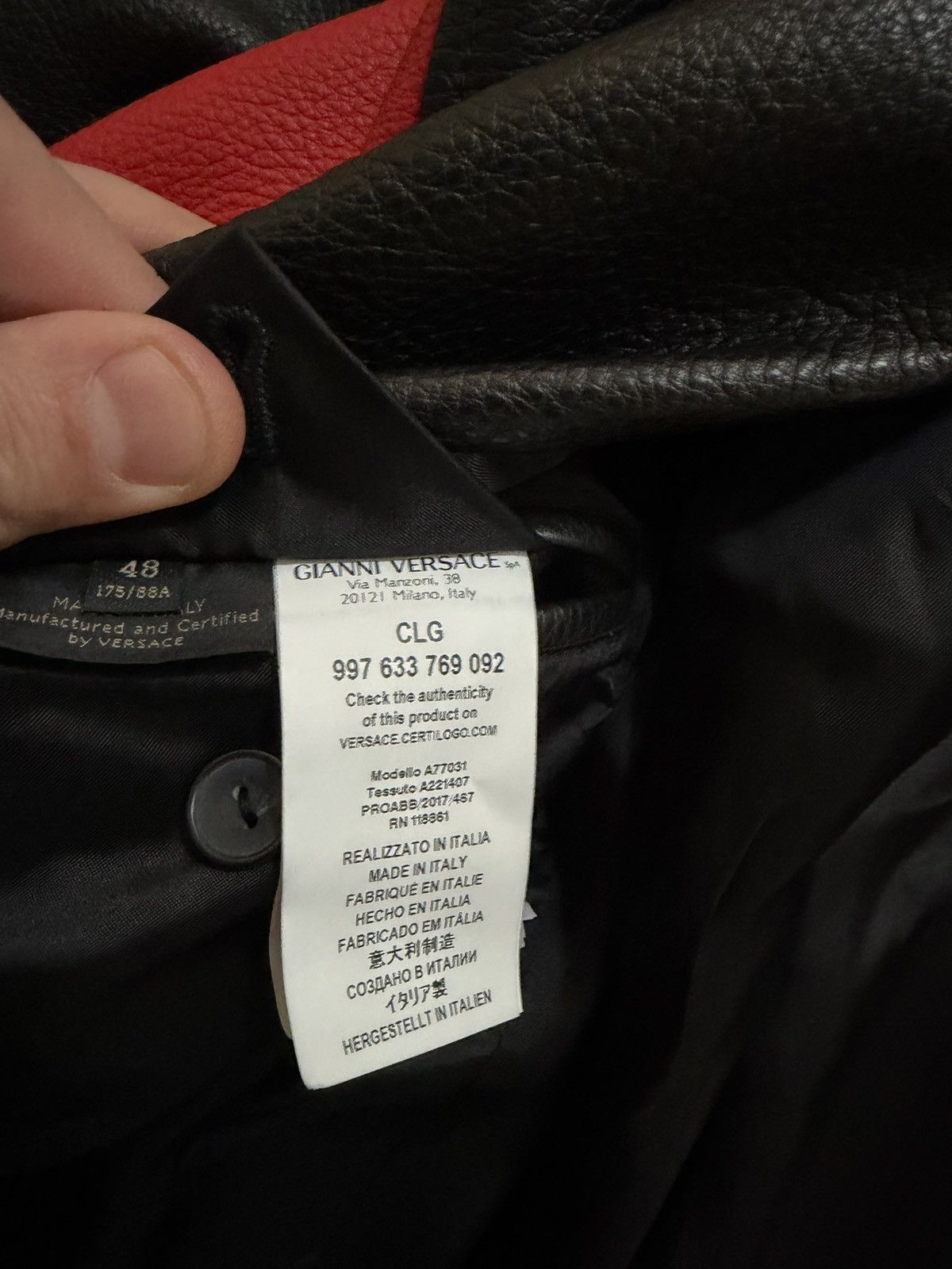 Versace Versace Calf Leather Colorblock Pattern Jacket size 48 $6500 Size US M / EU 48-50 / 2 - 10 Thumbnail