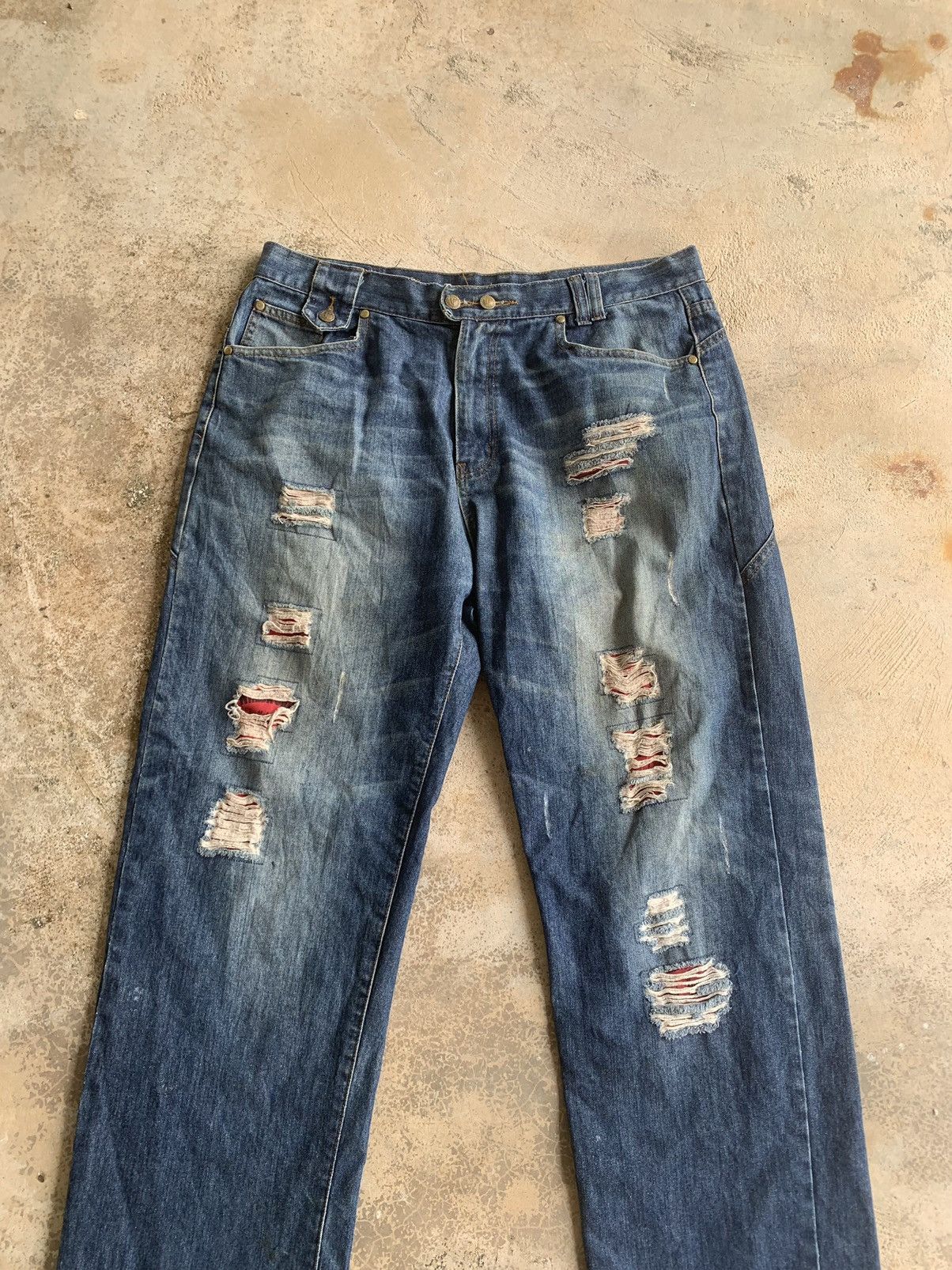 If Six Was Nine Distressed Denim Baggy Jeans Size US 38 / EU 54 - 3 Thumbnail