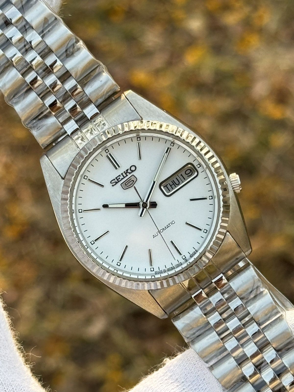 Seiko seiko 5 Crisp White SNXJ automatic 7009-3110 Japan Made Size 36 - 12 Thumbnail