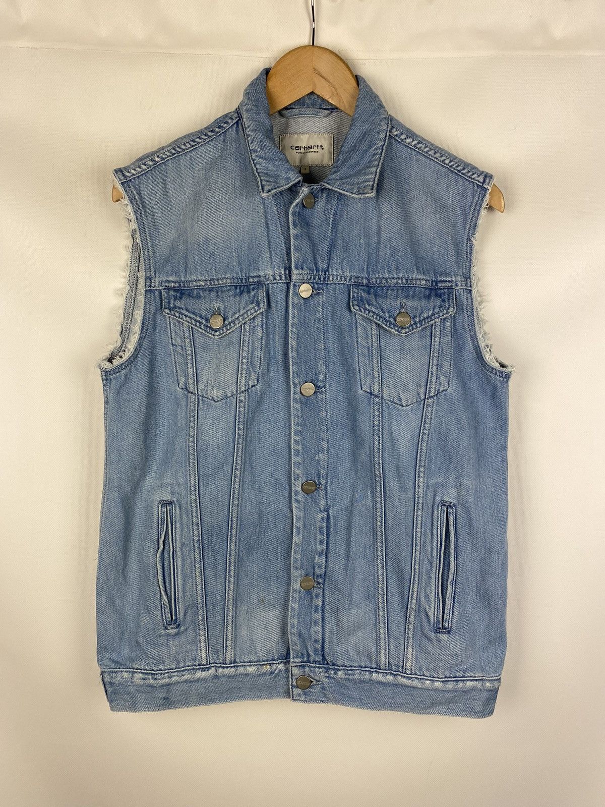 Carhartt Carhartt WIP W’ Trucker Denim Vest Jacket size S Size S / US 4 / IT 40 - 1 Thumbnail