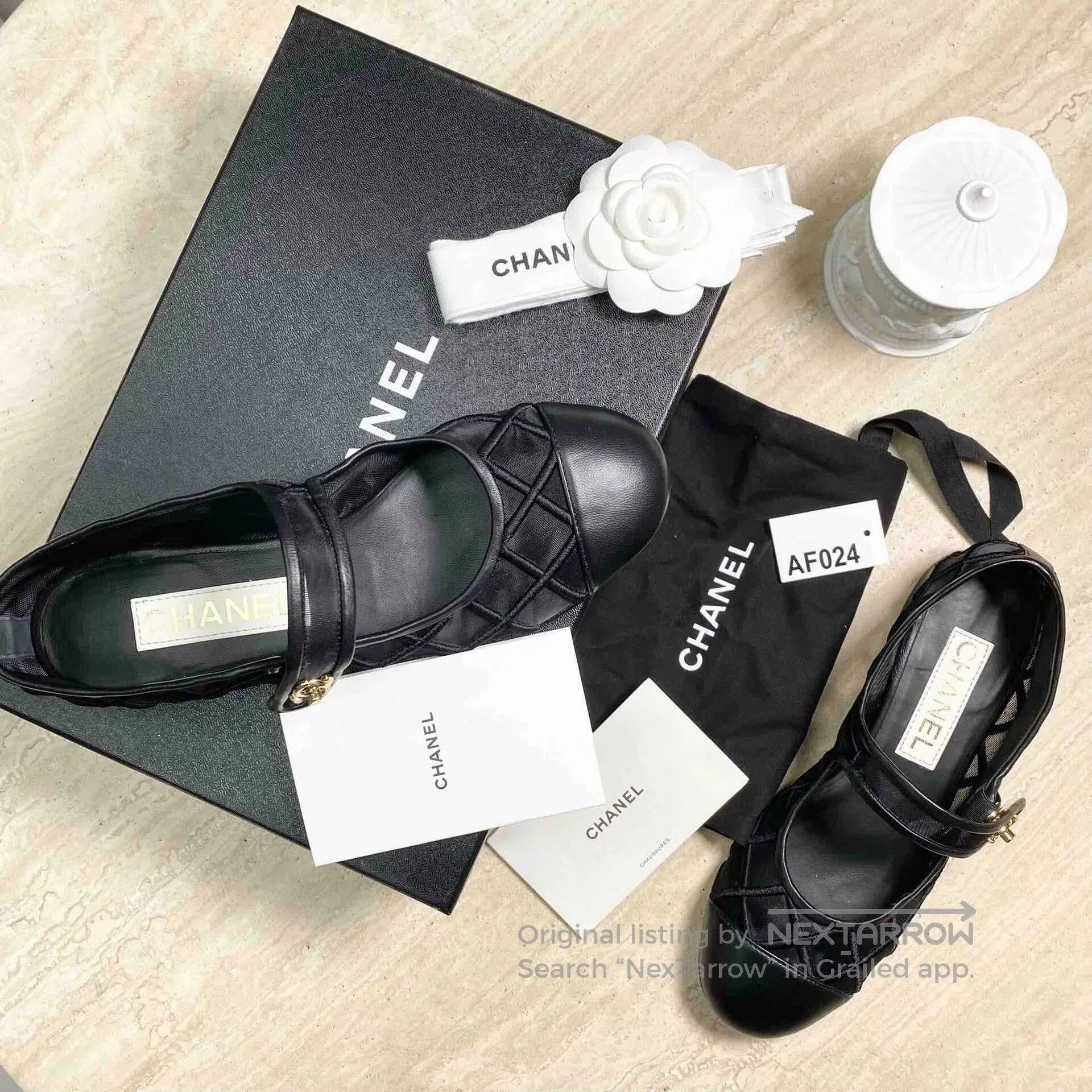 Chanel CHANEL Quilted Mary Jane Flat Shoes. Size US 6.5 / IT 36.5 - 1 Thumbnail