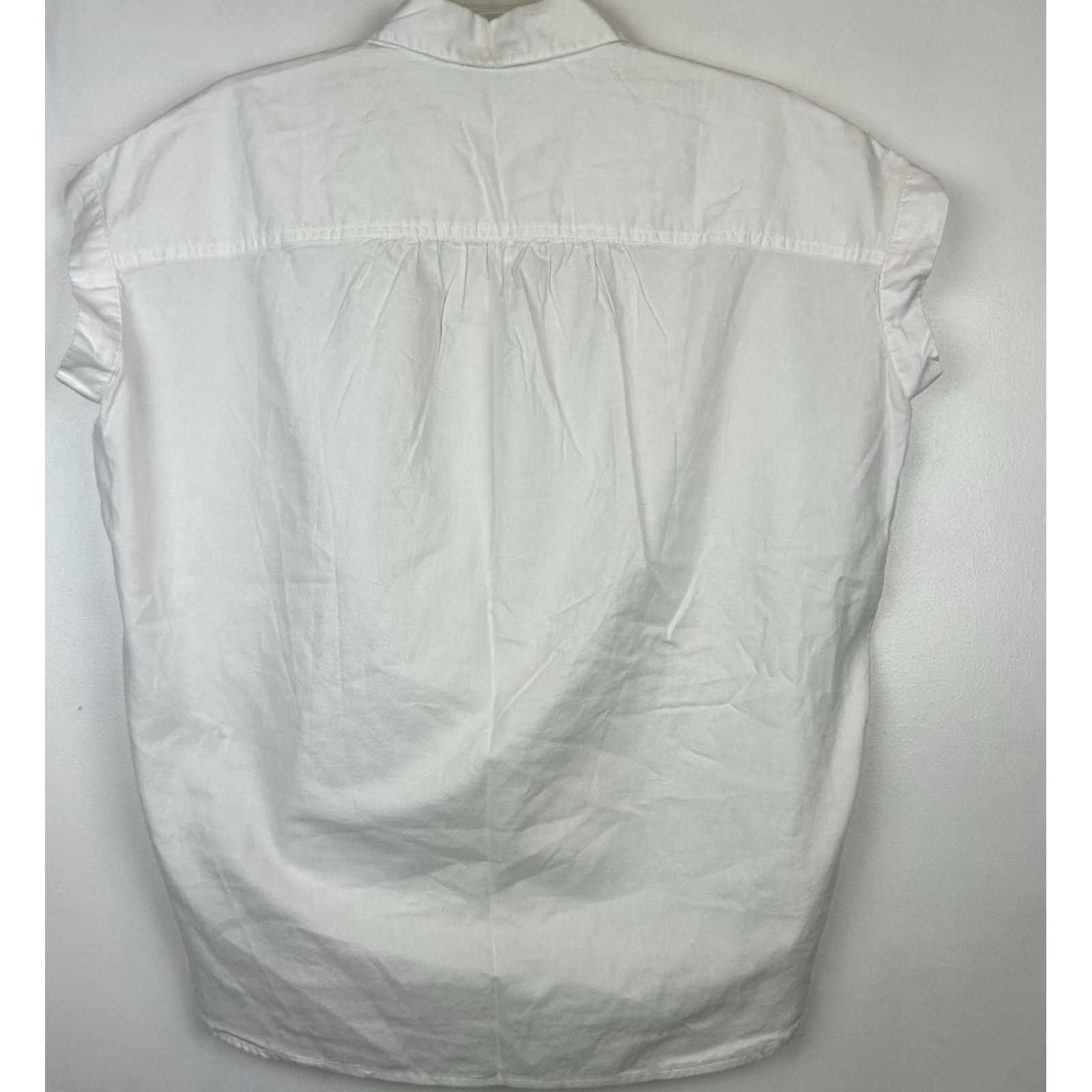 Madewell Madewell Top Womens XXS White Short Sleeve Button Up Oversized Casual Camp Size XXS / US 00 / IT 34 - 2 Thumbnail