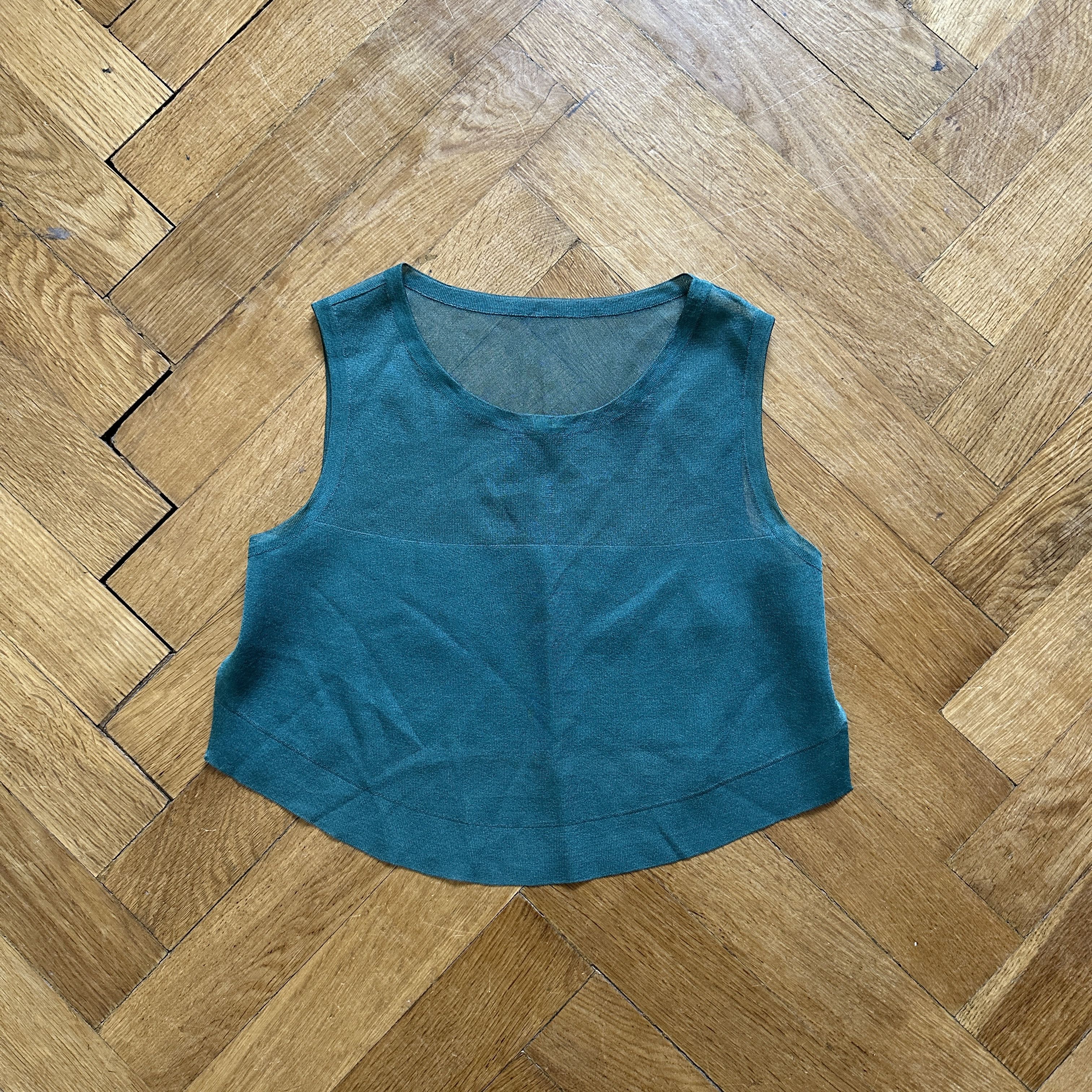 Vintage Teal Mesh Croptop