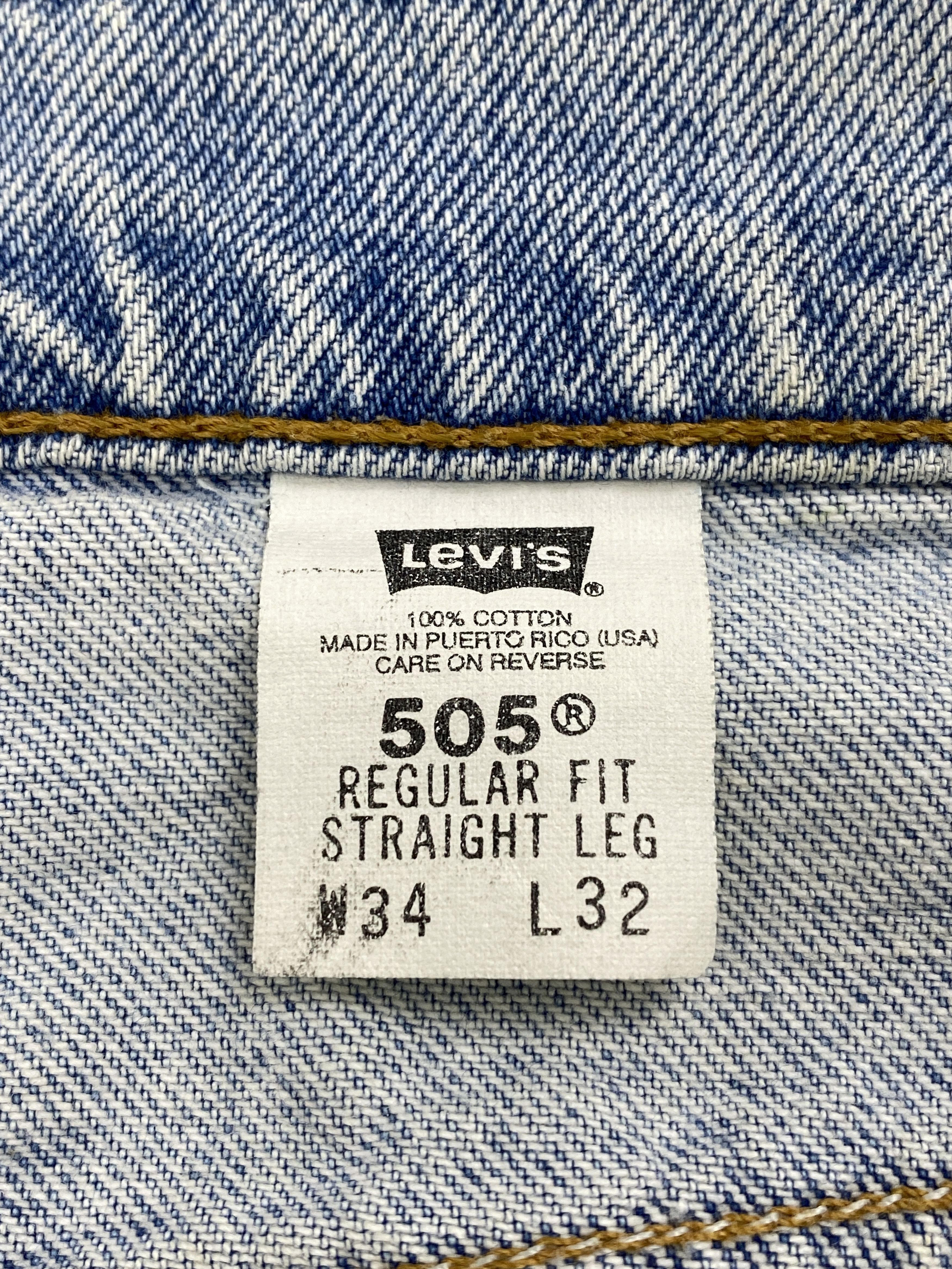 Levi's × Vintage Vintage 90s Levi's 505 Light Washed Orange Tab Jeans Size US 33 - 7 Thumbnail