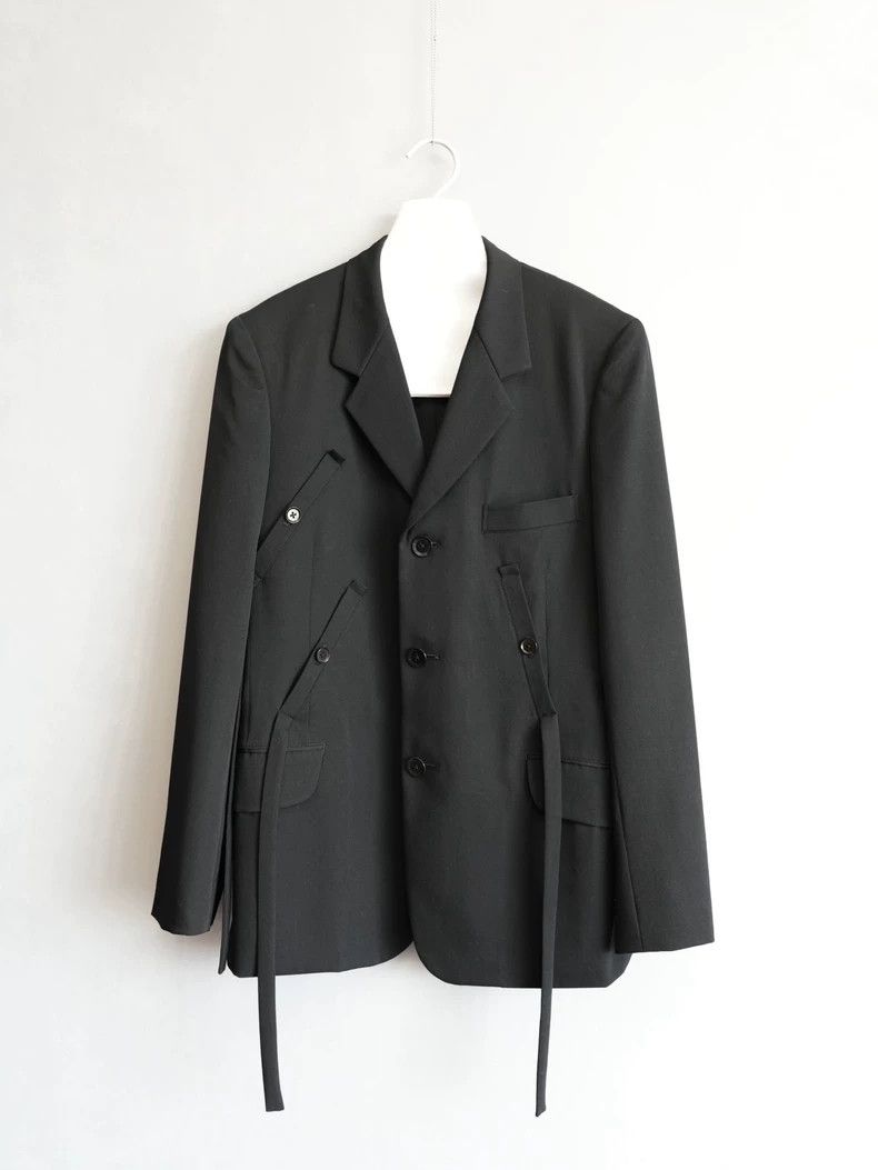 Yohji Yamamoto Yohji Yamamoto Black Jacket with Ribbon Detail Size US M / EU 48-50 / 2 - 1 Thumbnail