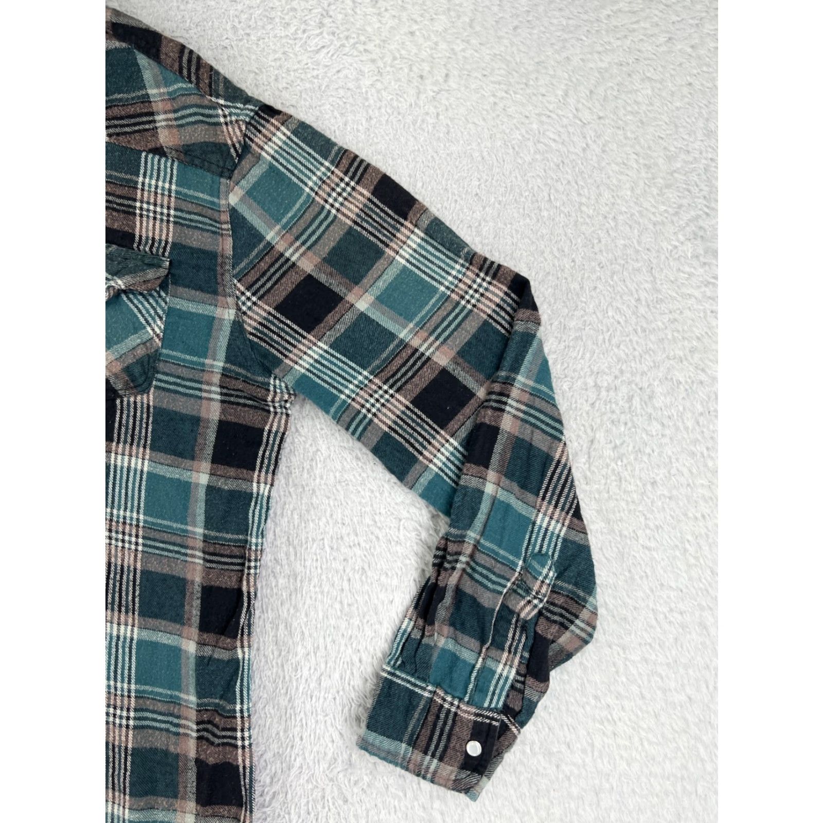 Haband VINTAGE Diamond Jack Shirt Mens Large Green Black Plaid Flannel Long Sleeve Pearl Snap Size US L / EU 52-54 / 3 - 5 Thumbnail