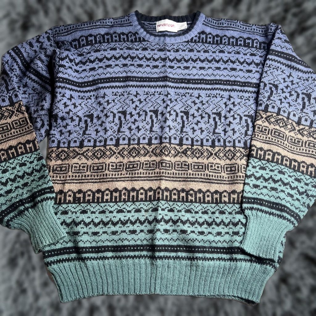 McGregor McGregor Sweater Mens Large Multicolor Acrylic Fair Isle Crew Neck Knit Pullover Size US L / EU 52-54 / 3 - 1 Thumbnail