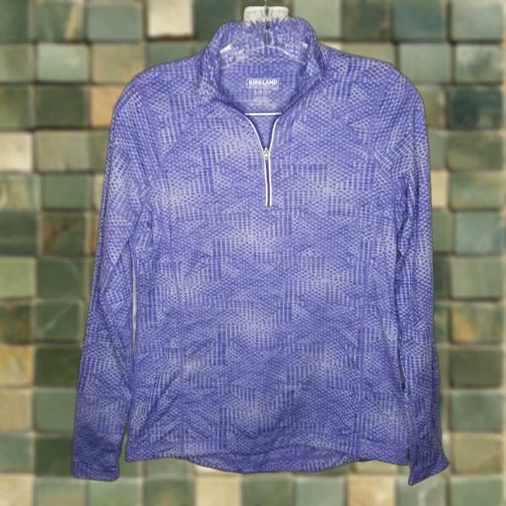Vintage KIRKLAND Womens Long Sleeve 1/4 Zip Activewear Running Top Size S Purple Womens Size S / US 4 / IT 40 - 1 Thumbnail