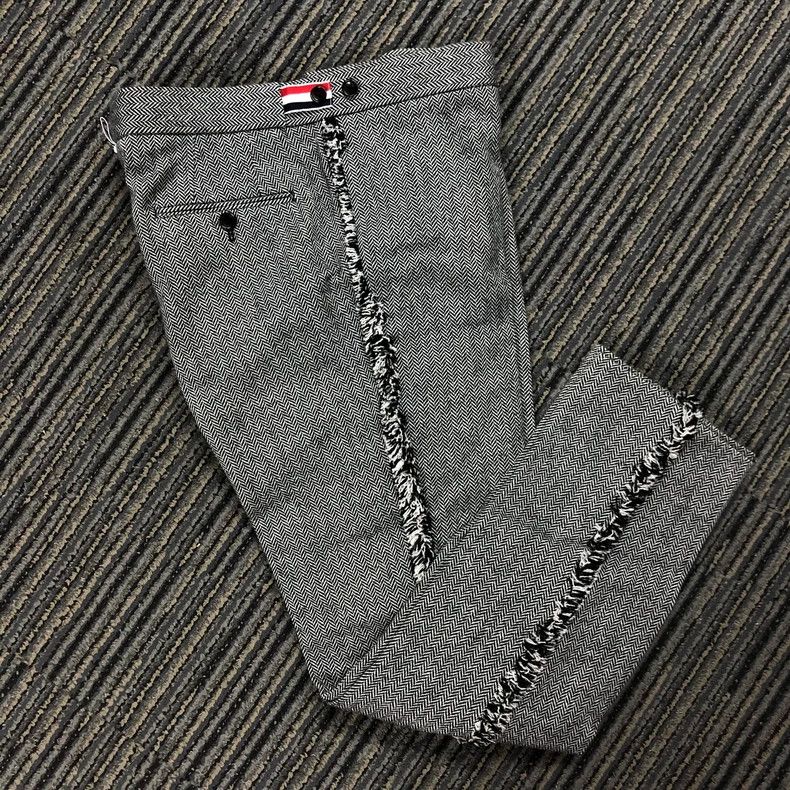 Thom Browne Thom Browne size2 Side hemmed woolen trousers Size US 40 / EU 56 - 1 Thumbnail