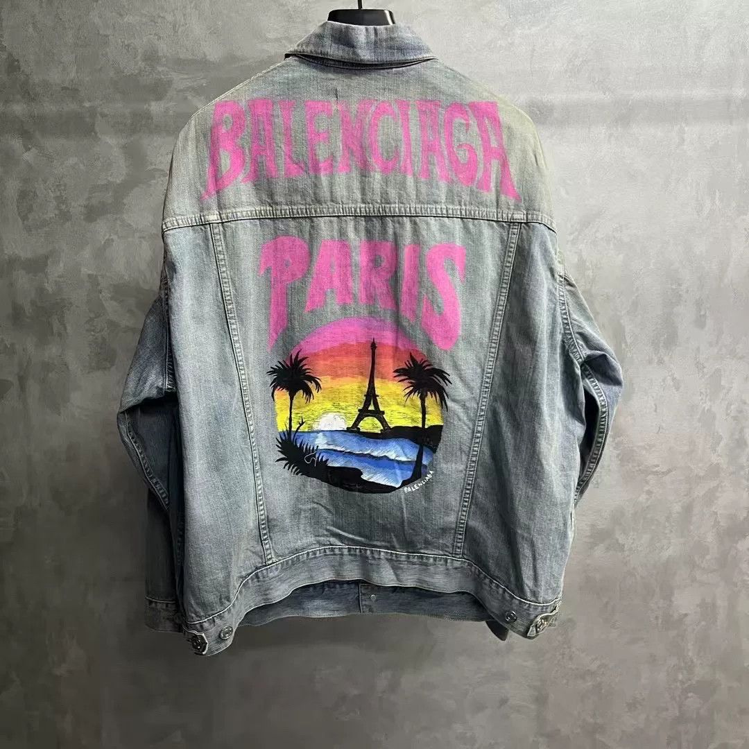 Balenciaga Balenciaga Printed Blue Light Jacket xs Men Size US XS / EU 42 / 0 - 1 Thumbnail