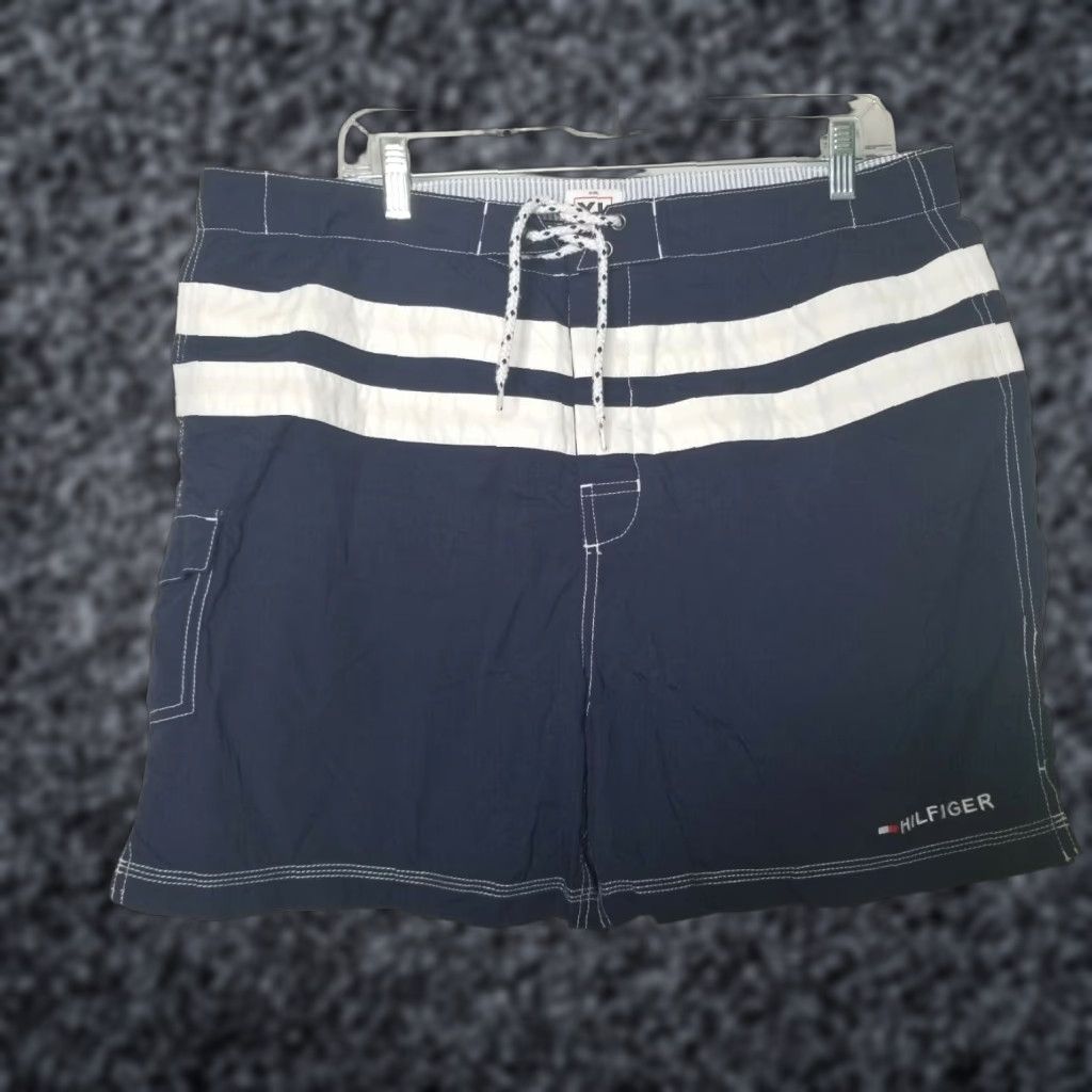 Tommy Hilfiger VINTAGE Tommy Hilfiger Swim Shorts Board Shorts XL Blue Retro 00s Logo Classic Mens Size US 36 / EU 52 - 1 Thumbnail