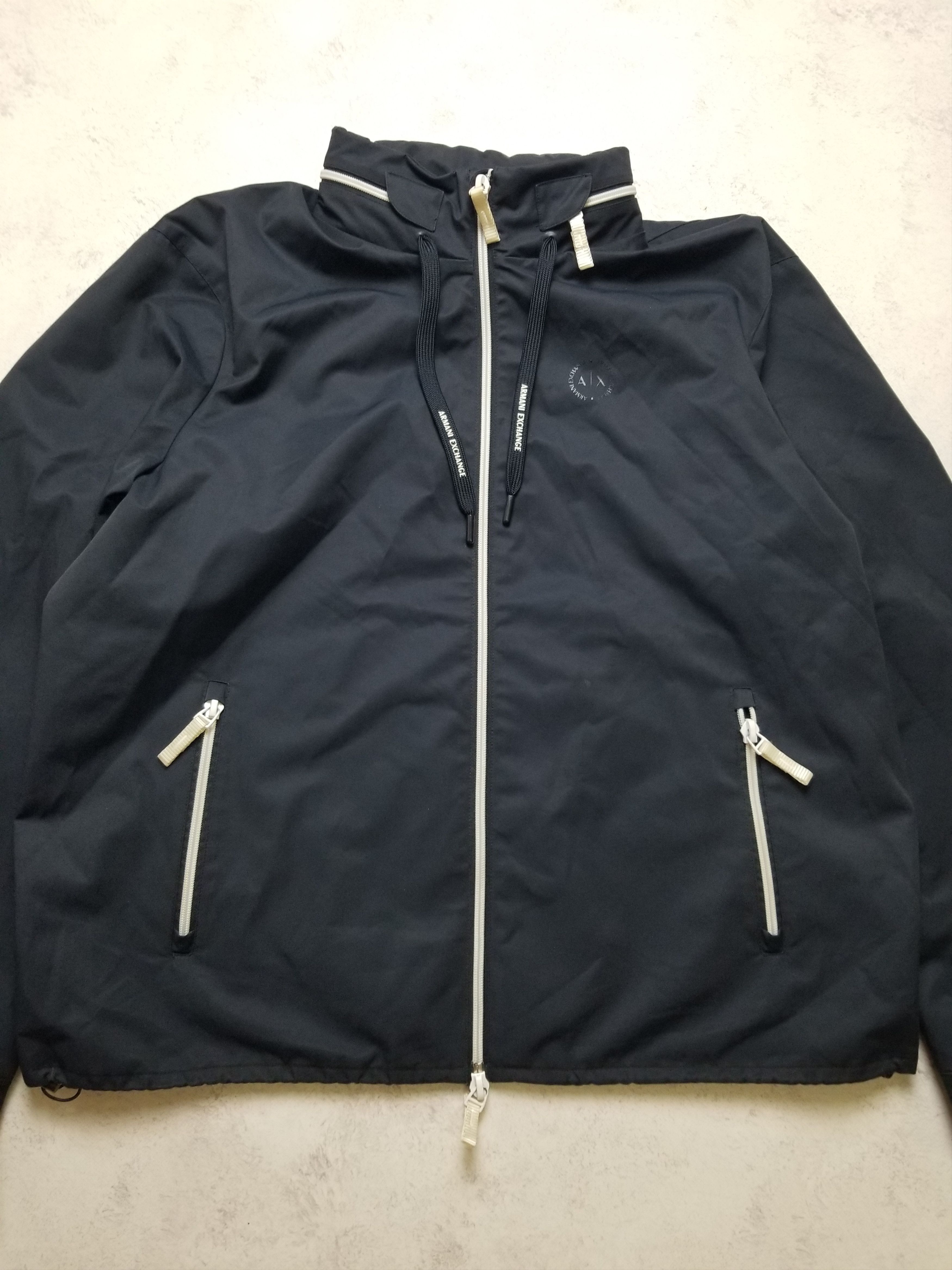 Armani Exchange Armani Exchange Hood Hoodie Zip Up Rain Jacket Coat Navy Size US XXL / EU 58 / 5 - 8 Thumbnail