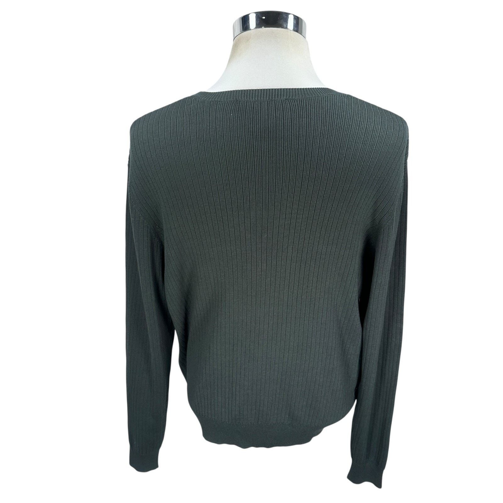 Theory Theory Sweater Mens XL Dark Charcoal Gray Silk Blend Size US XL / EU 56 / 4 - 5 Thumbnail