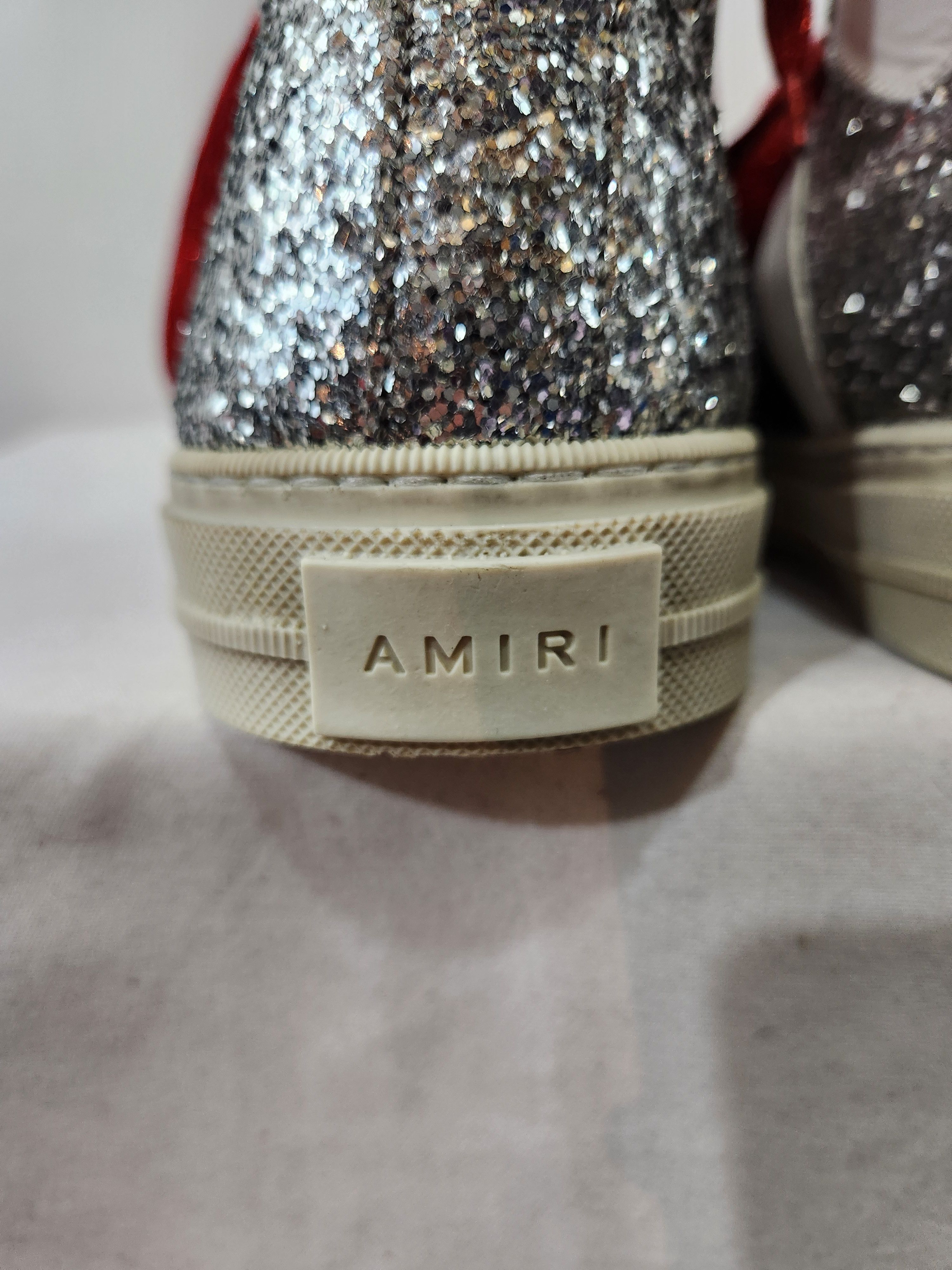 Amiri Sunset High Top Silver Glitter Sneakers Size US 8 / EU 41 - 8 Thumbnail
