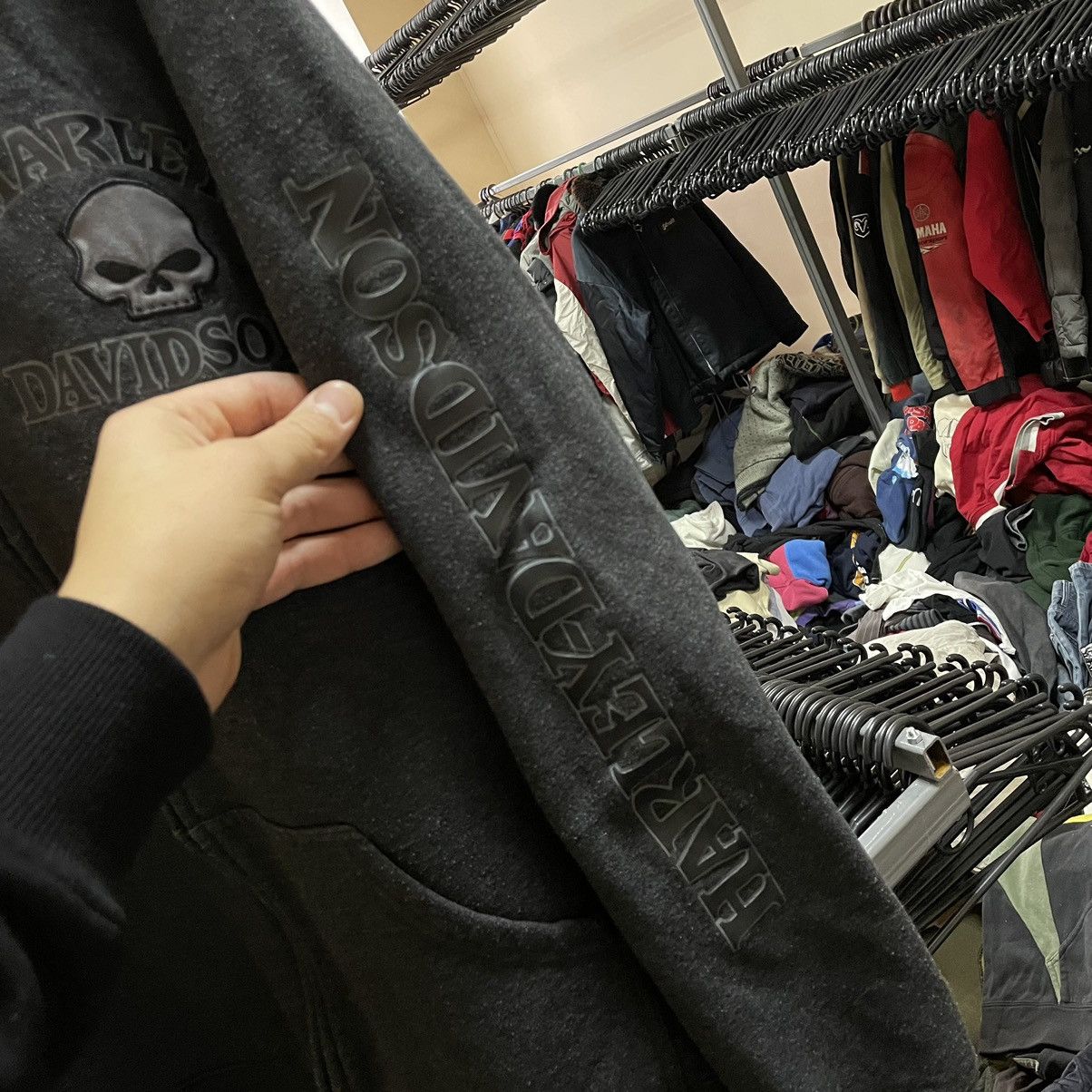 Harley Davidson × Vintage VINTAGE skull HARLEY DAVIDSON bones FLAME ZIP UP HOODIE moto Size US XL / EU 56 / 4 - 4 Thumbnail