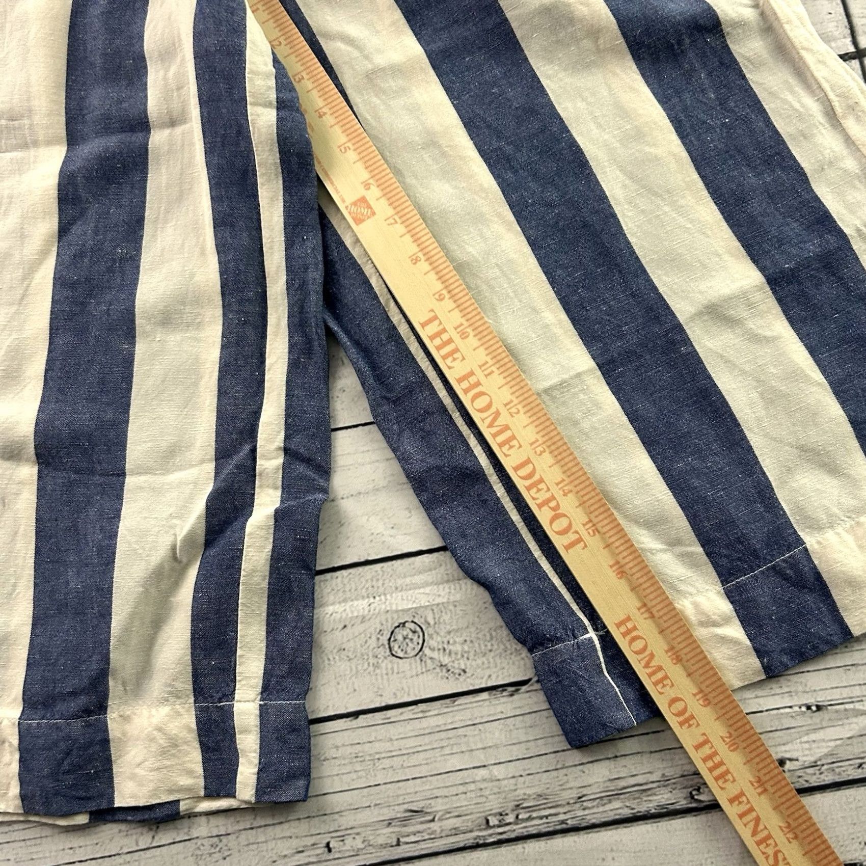 Madewell Madewell Linen Viscose Striped Wide-Leg Crop Pants Women's Small Blue White Size 28" / US 6 / IT 42 - 3 Thumbnail