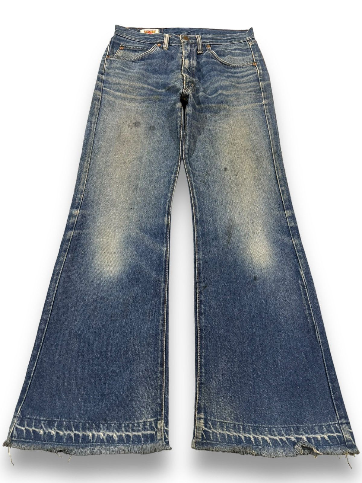 Big John Vintage 90s Japanese Brand Mud Wash Flare Bell Bottom Jeans Size US 30 / EU 46 - 1 Thumbnail