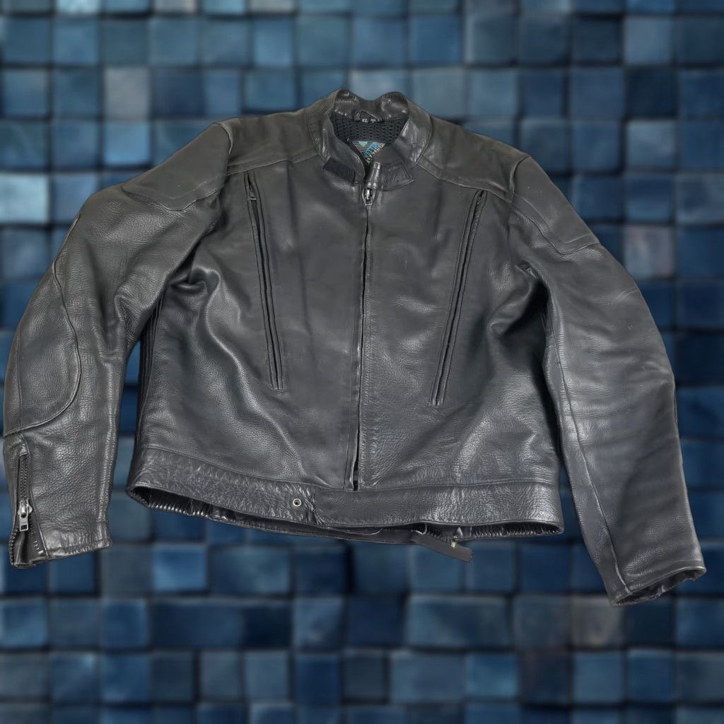 Vintage VTG Vetter Leather Motorcycle Jacket Men XL Cafe Racer Black Zip Cuff Aug. 1993 Size US XL / EU 56 / 4 - 1 Thumbnail