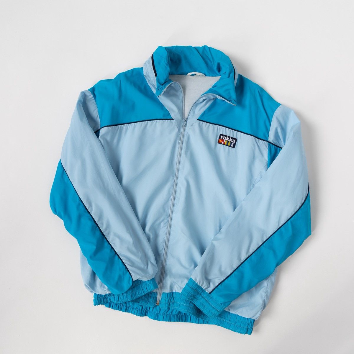 Vintage Rukka Vintage Windbreaker Jacket Blue Full Zip Lightweight Size US L / EU 52-54 / 3 - 1 Thumbnail