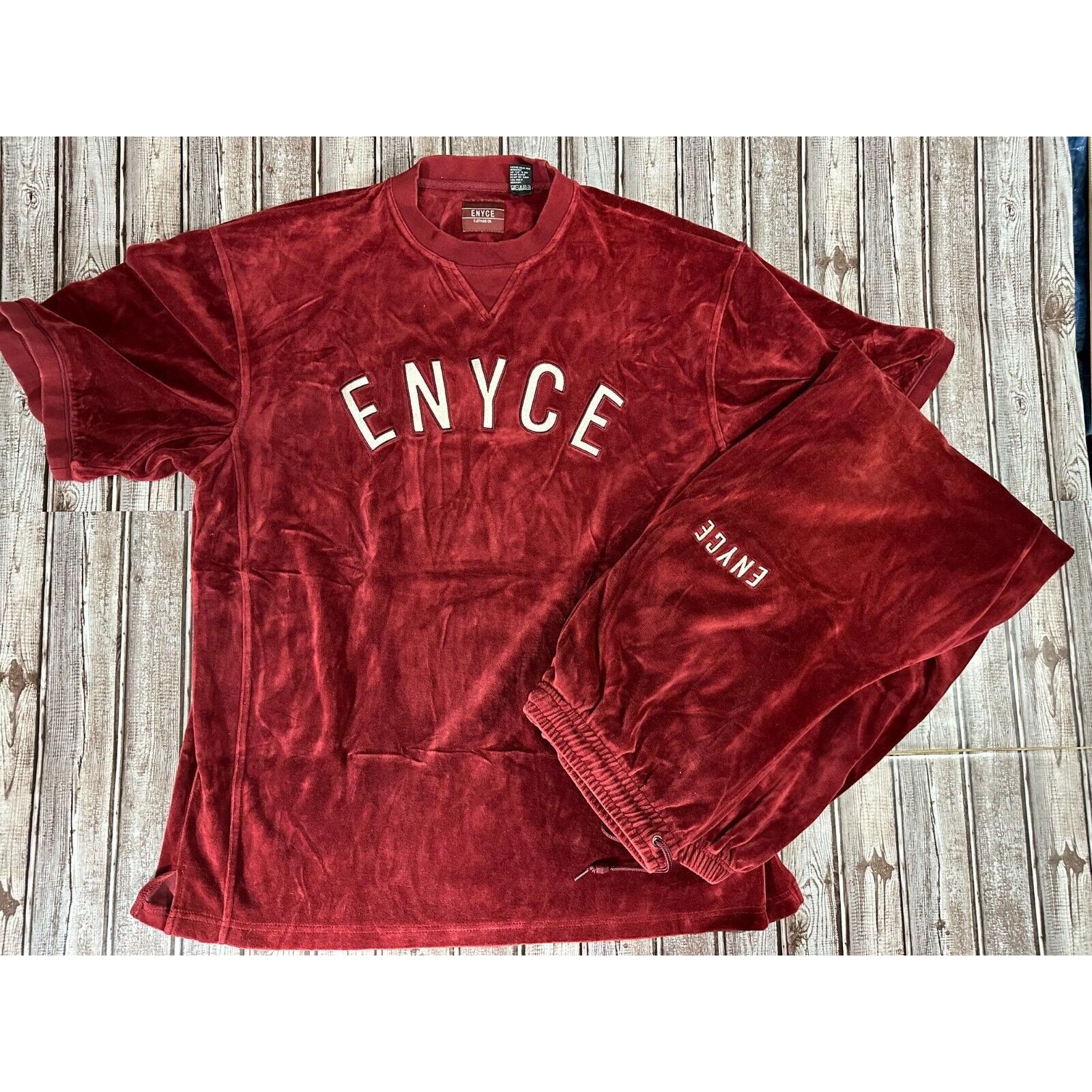 image of Enyce Velour Sweatsuit Color Red Size 2Xl Rap Hip Hop Vintage, Men's