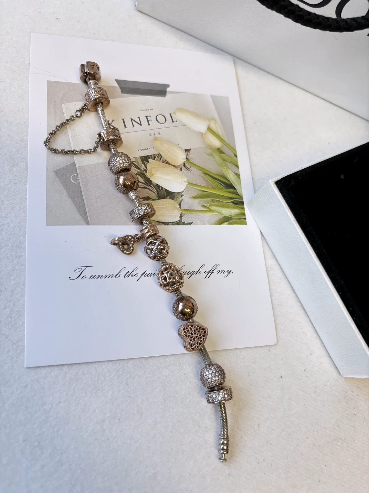 pandora Pandora Rose Gold Diamond-Bead 18cm Bracelet Sale Size ONE SIZE - 5 Thumbnail