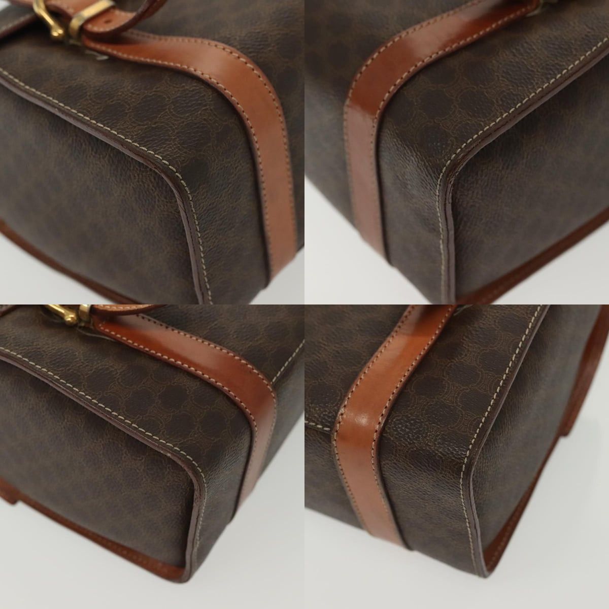 Celine CELINE Macadam Canvas Hand Bag Pvc Leather Brown Gold Size ONE SIZE - 10 Thumbnail