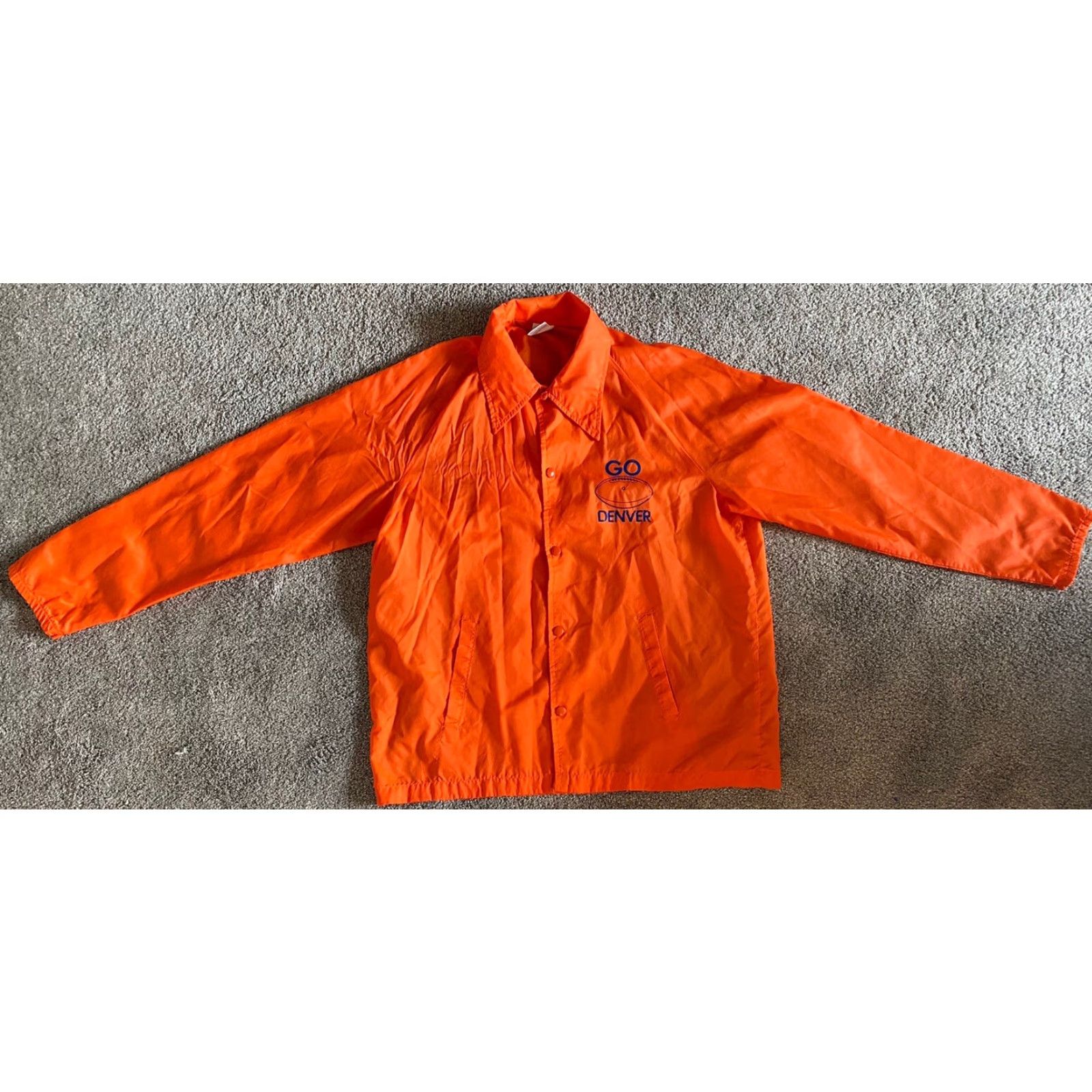 Vintage VINTAGE Ebert Sportswear Windbreaker Jacket Mens L Denver Broncos Nylon Orange 1980s Size US L / EU 52-54 / 3 - 2 Thumbnail