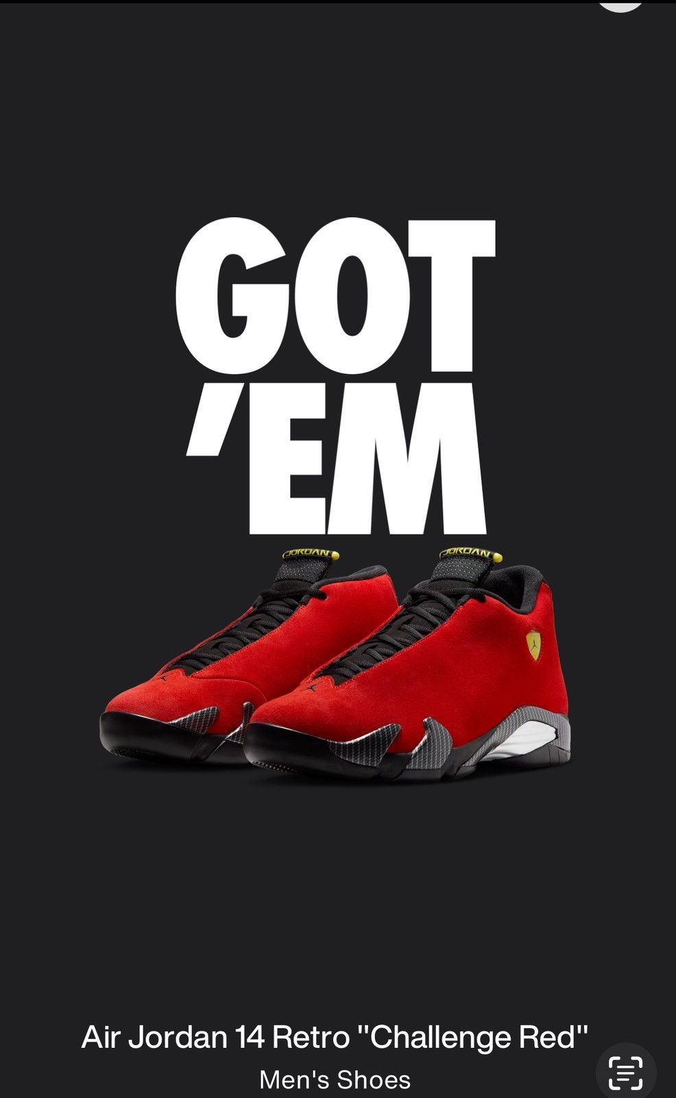 Jordan Brand Jordan 14 Challenge Red ,Ferrari Size US 9 / EU 42 - 10 Thumbnail